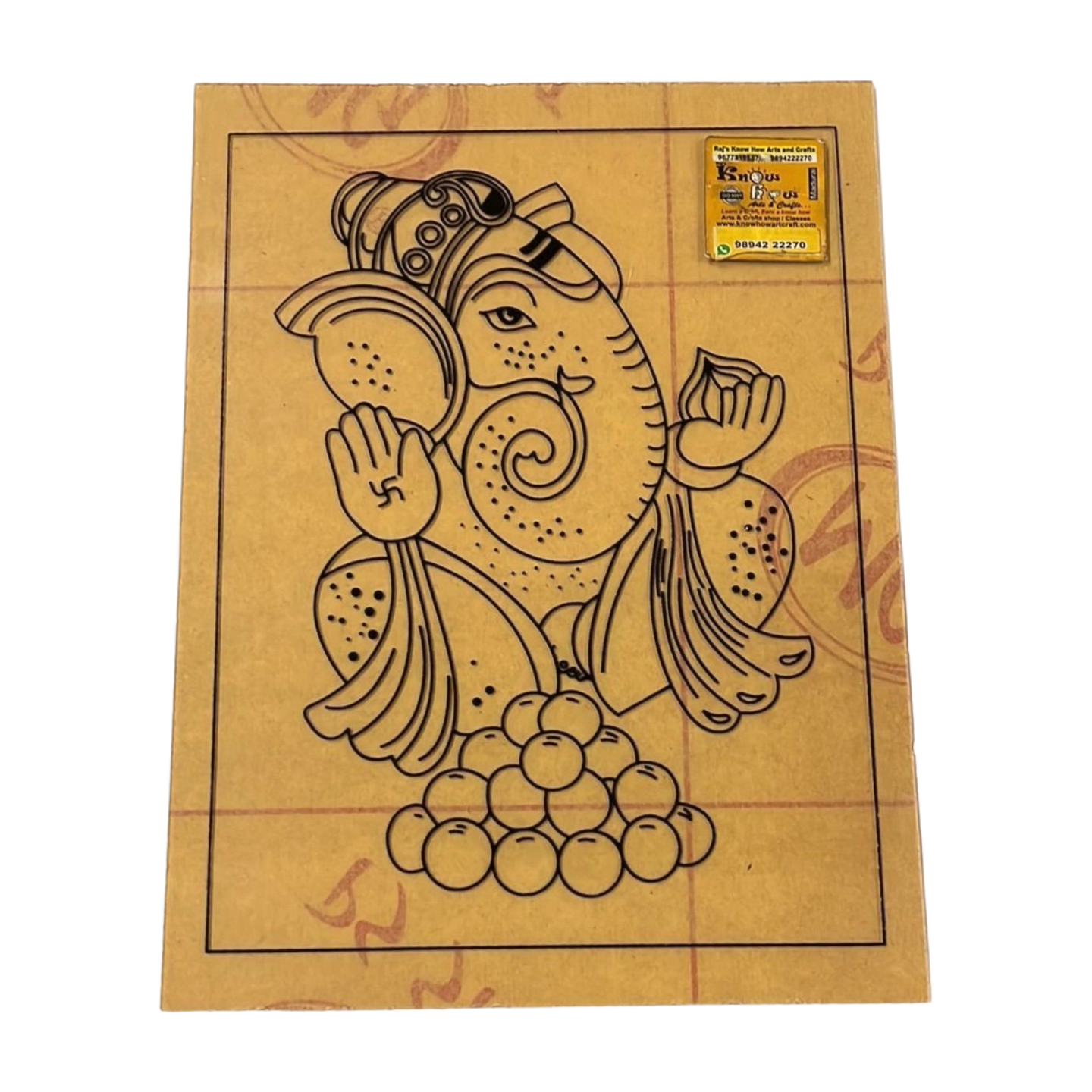 Lord Ganesha tanjore reverse glass painting