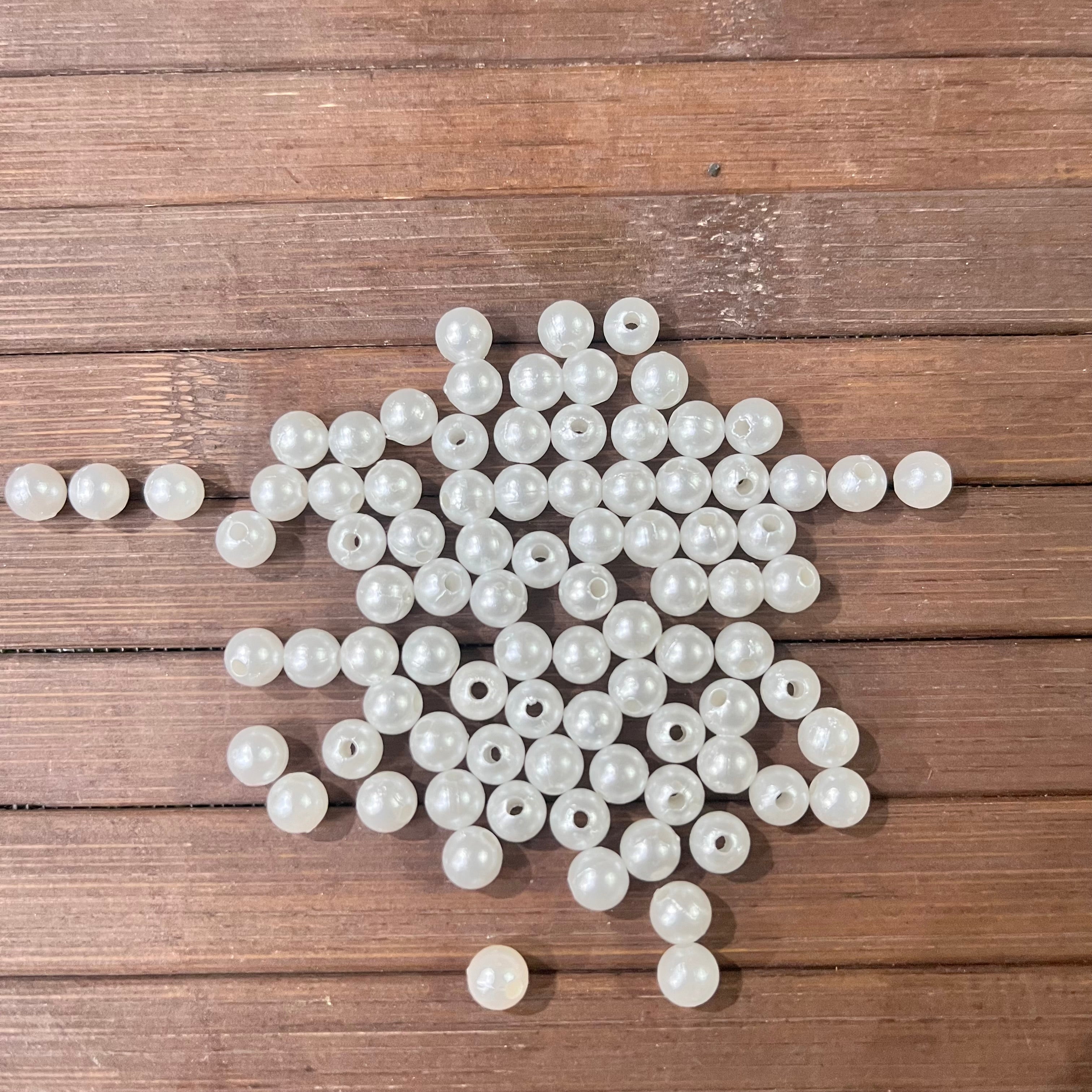 Plastic pearl beads - 50 g