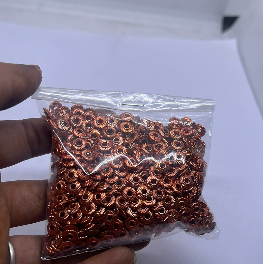 Bye rope Bali spacer  copper plated beads