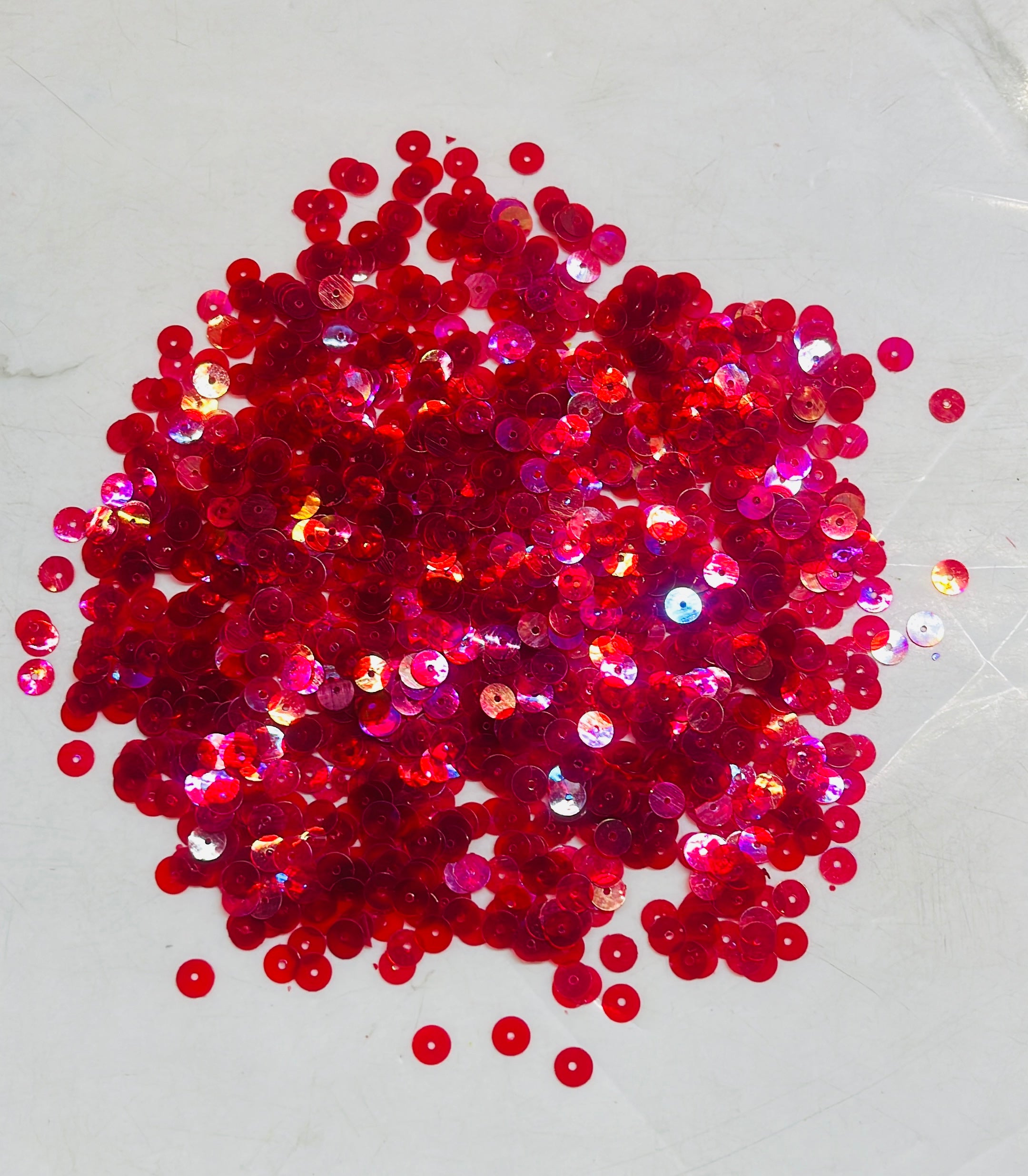 6mm flat sequence transparent redcolour 100g-1pack/555C