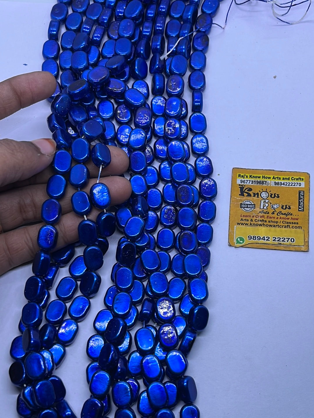 Dark blue Tablet beads 1 punch - 8