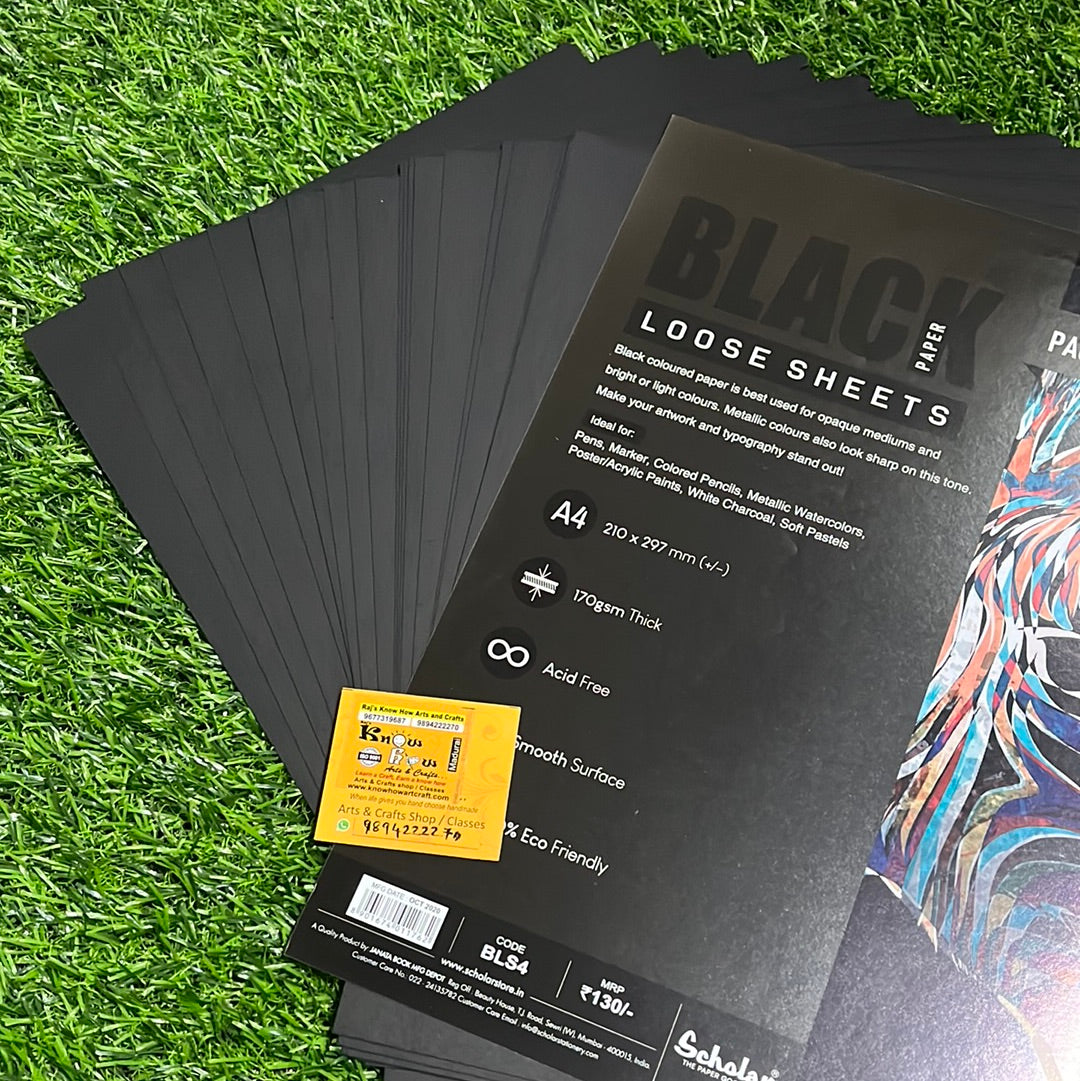 Black paper loose 25 sheets A4 size paper