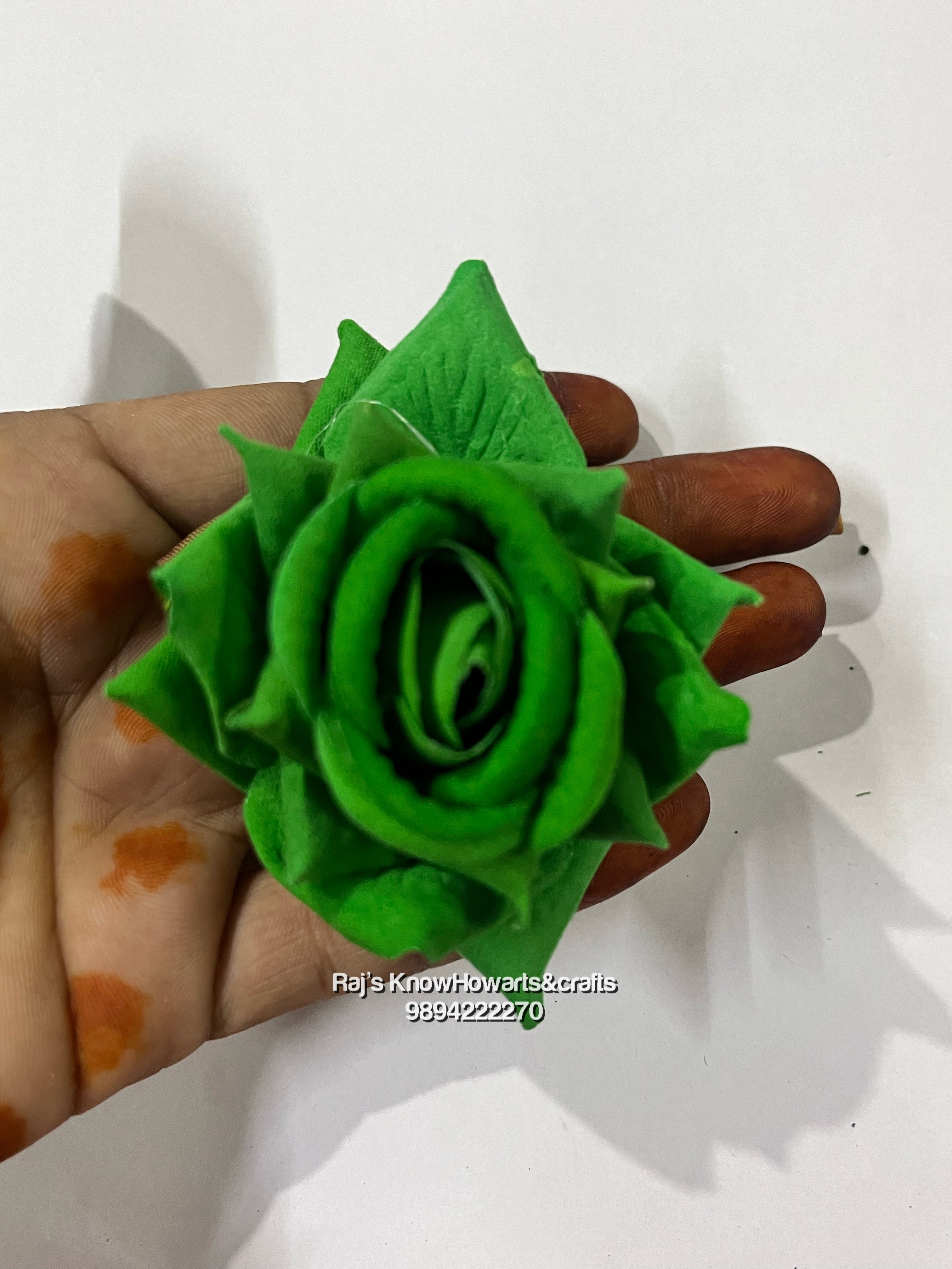 Artificial velvet rose  flower - 5pc