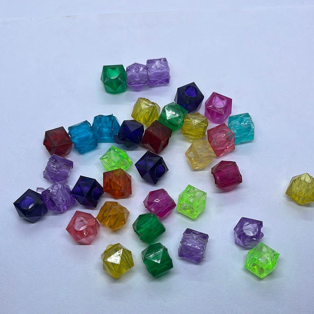 Acrylic  plastic    Multicoloured small beads -50g in a pack