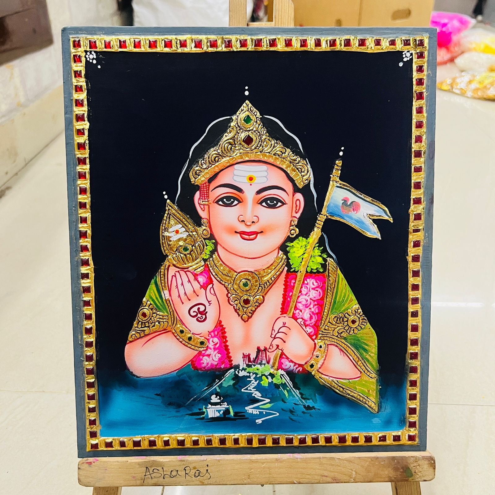 Murugan Tanjore painting 10x12(15days delivery form payment date)-1pack