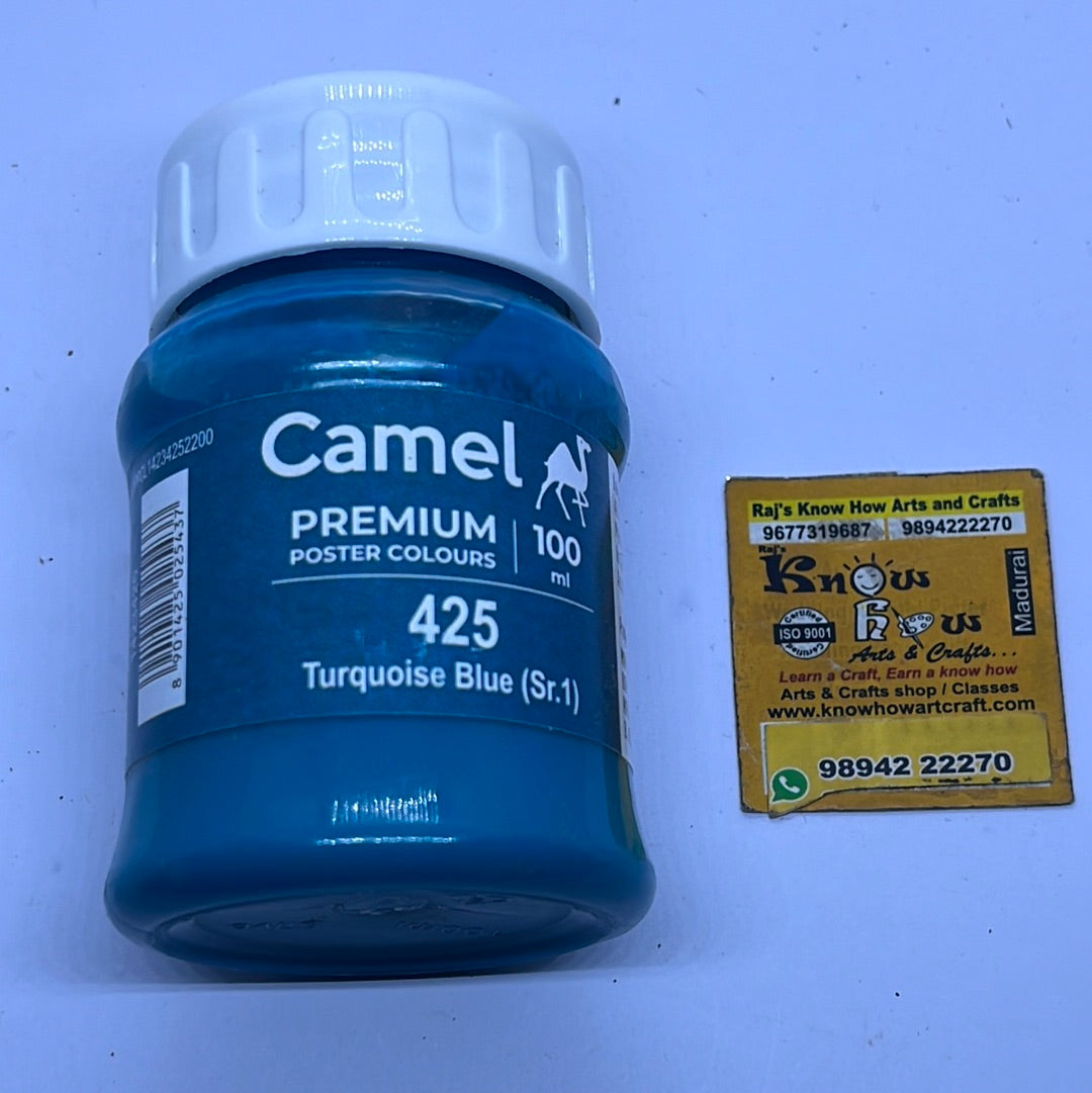 Camel premium poster colours  Turquoise blue 100 ml