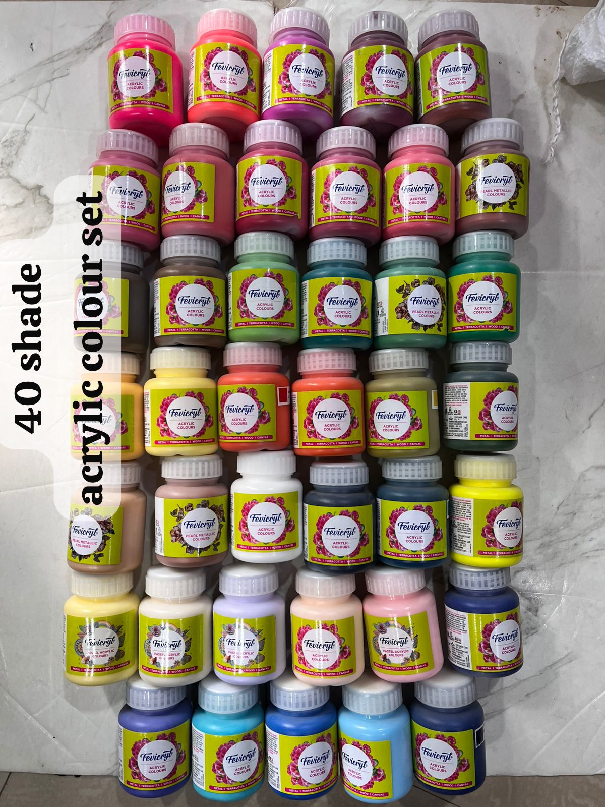 100ml Fevicryl 40 shade acrylic colour set
