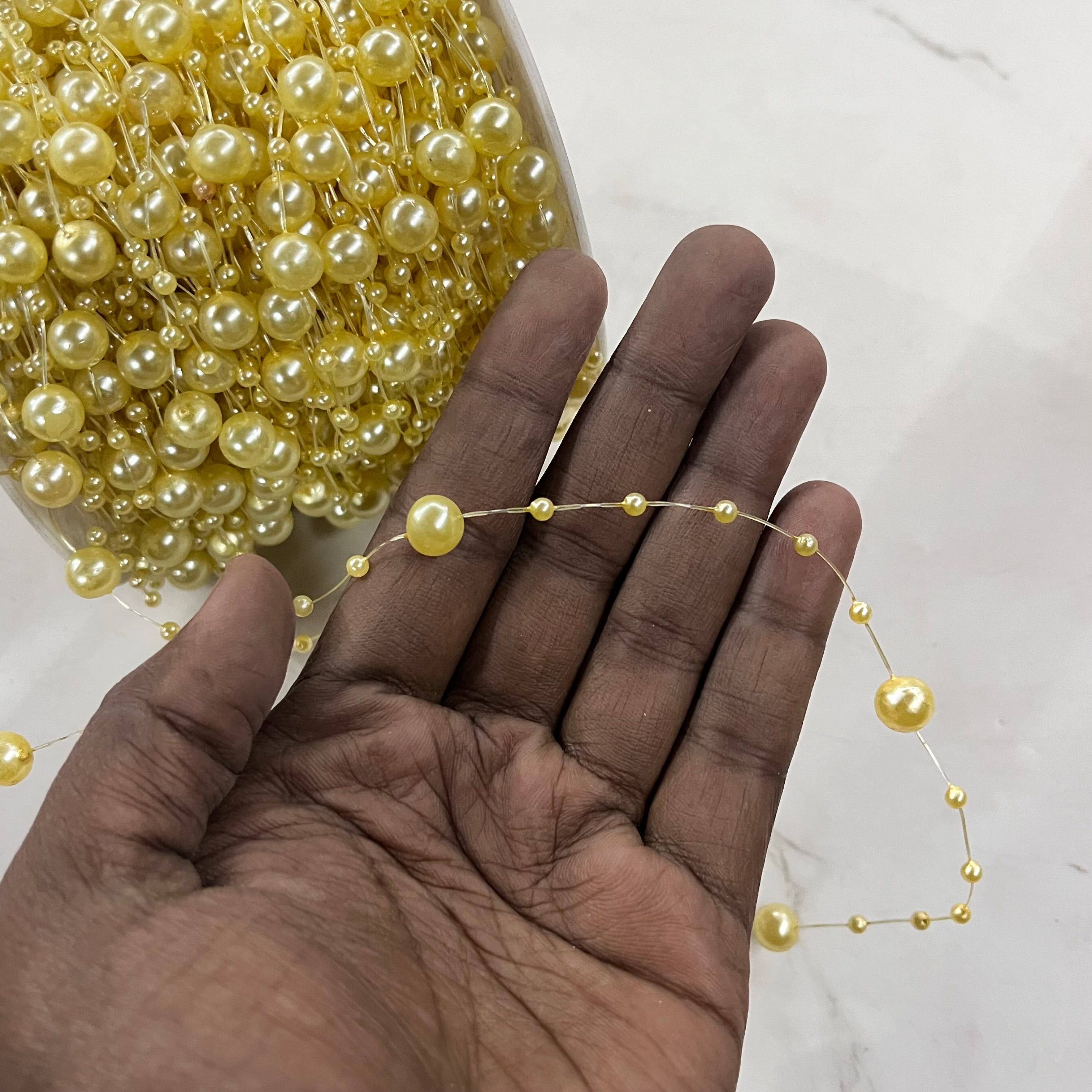 Artificial pearl chain assorted 1meter 1pack