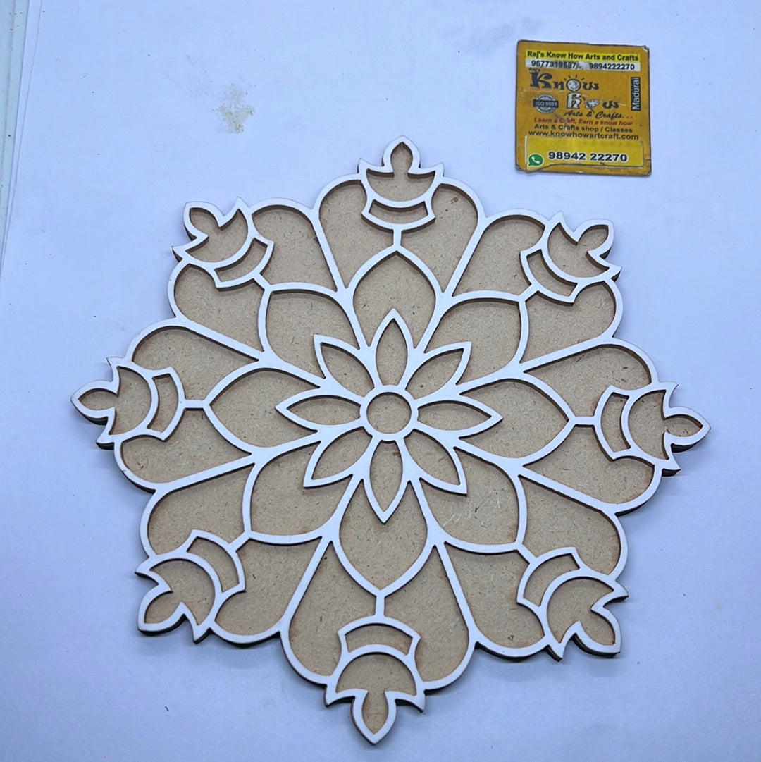 Round Mdf wood Rangoli stencils