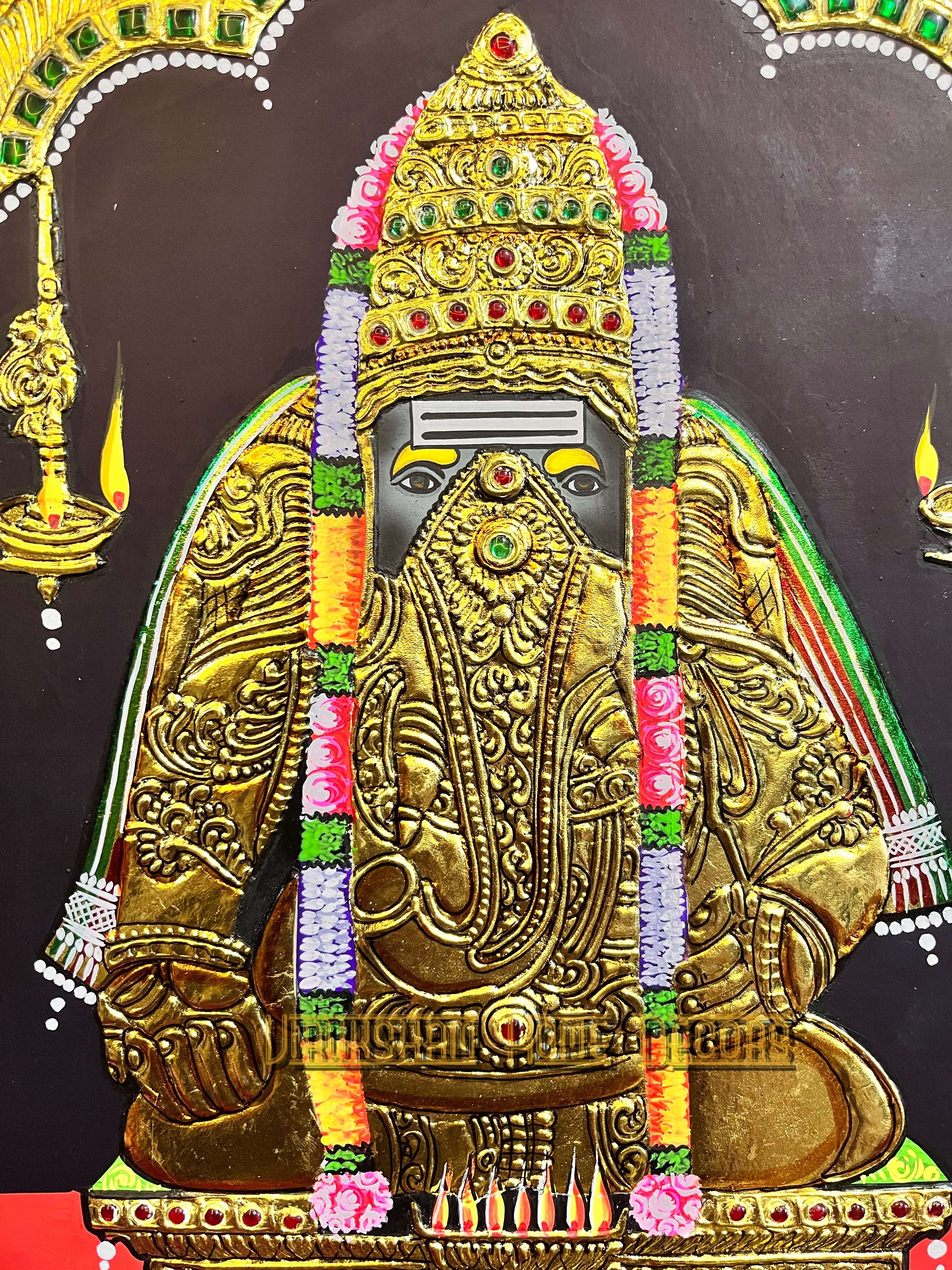 Pillayarpatti Vinayagar 12x15  Tanjore painting -1 board(15 days delivery time)without frame