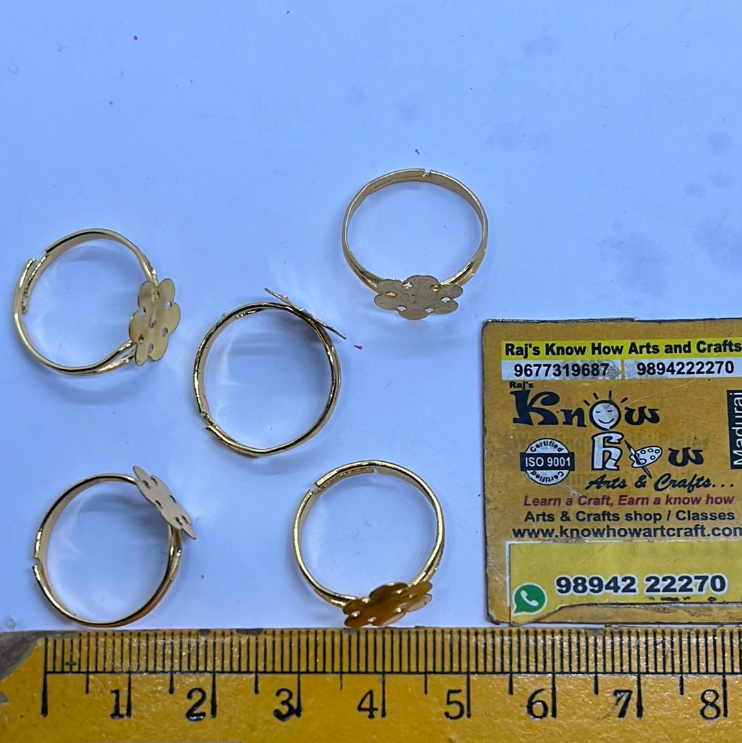 Gold Finger ring base 5pc  in a pack