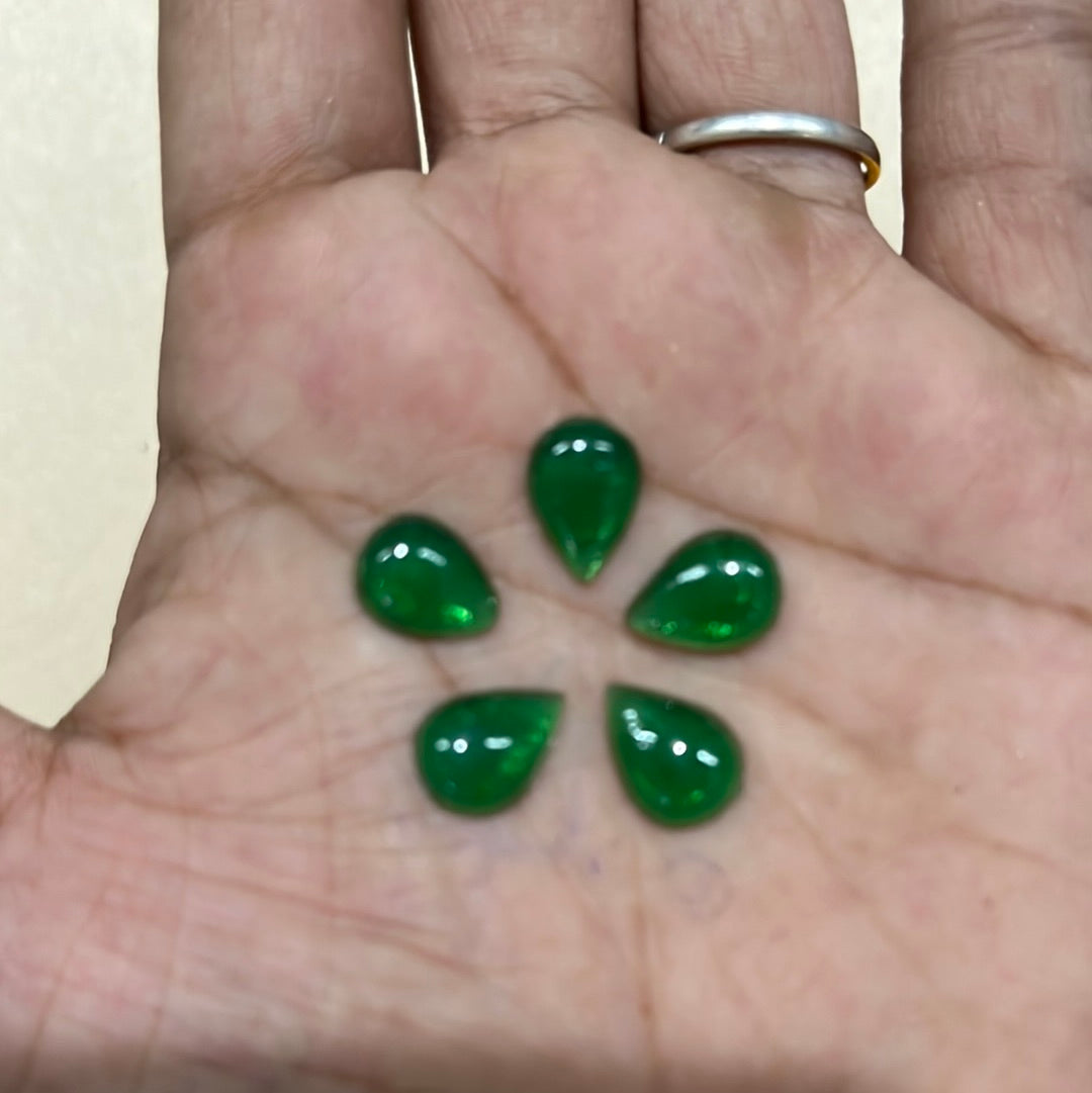 8x10 emerald green High quality kundan- 10 piece pack