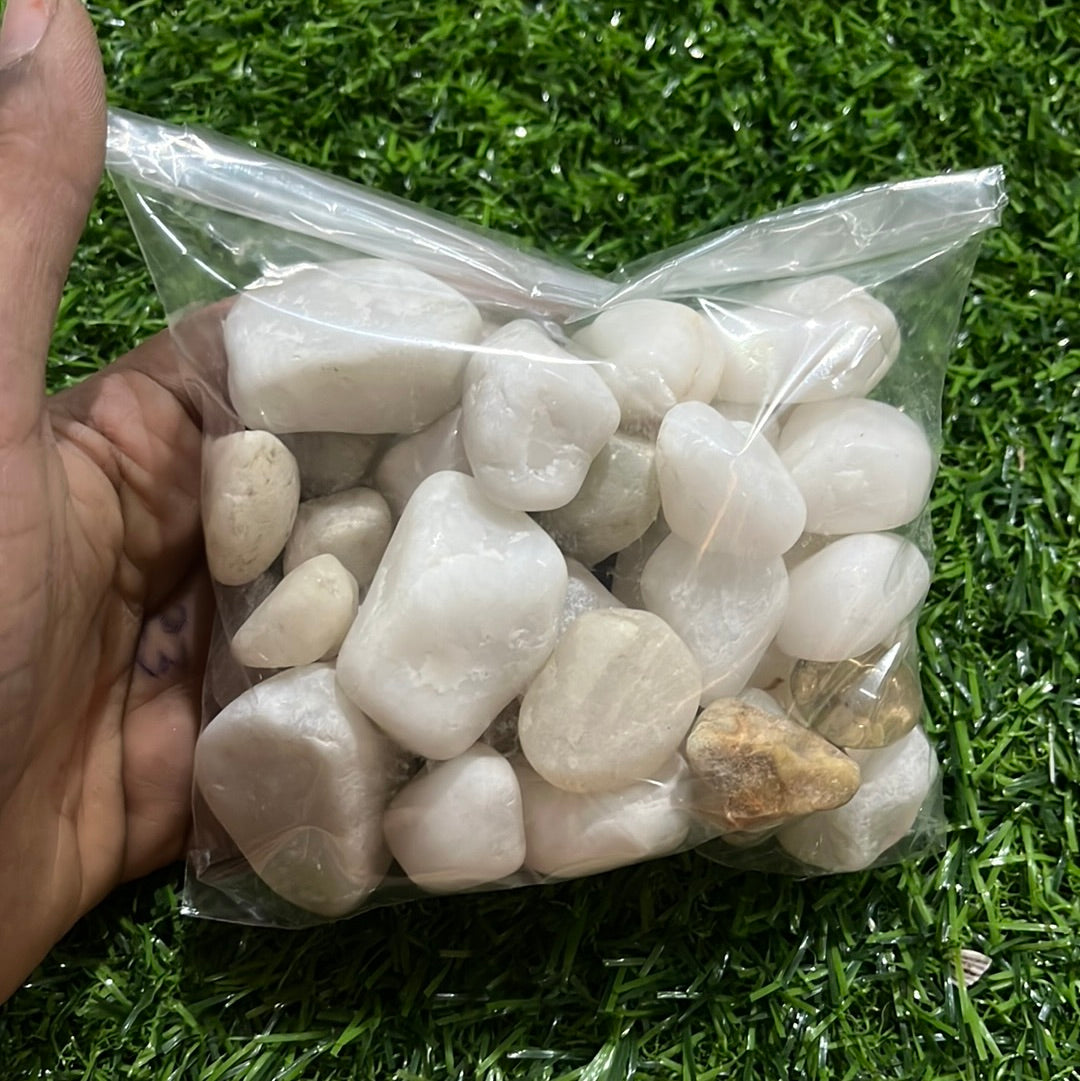 Milky dusty white  pebbles 100 g