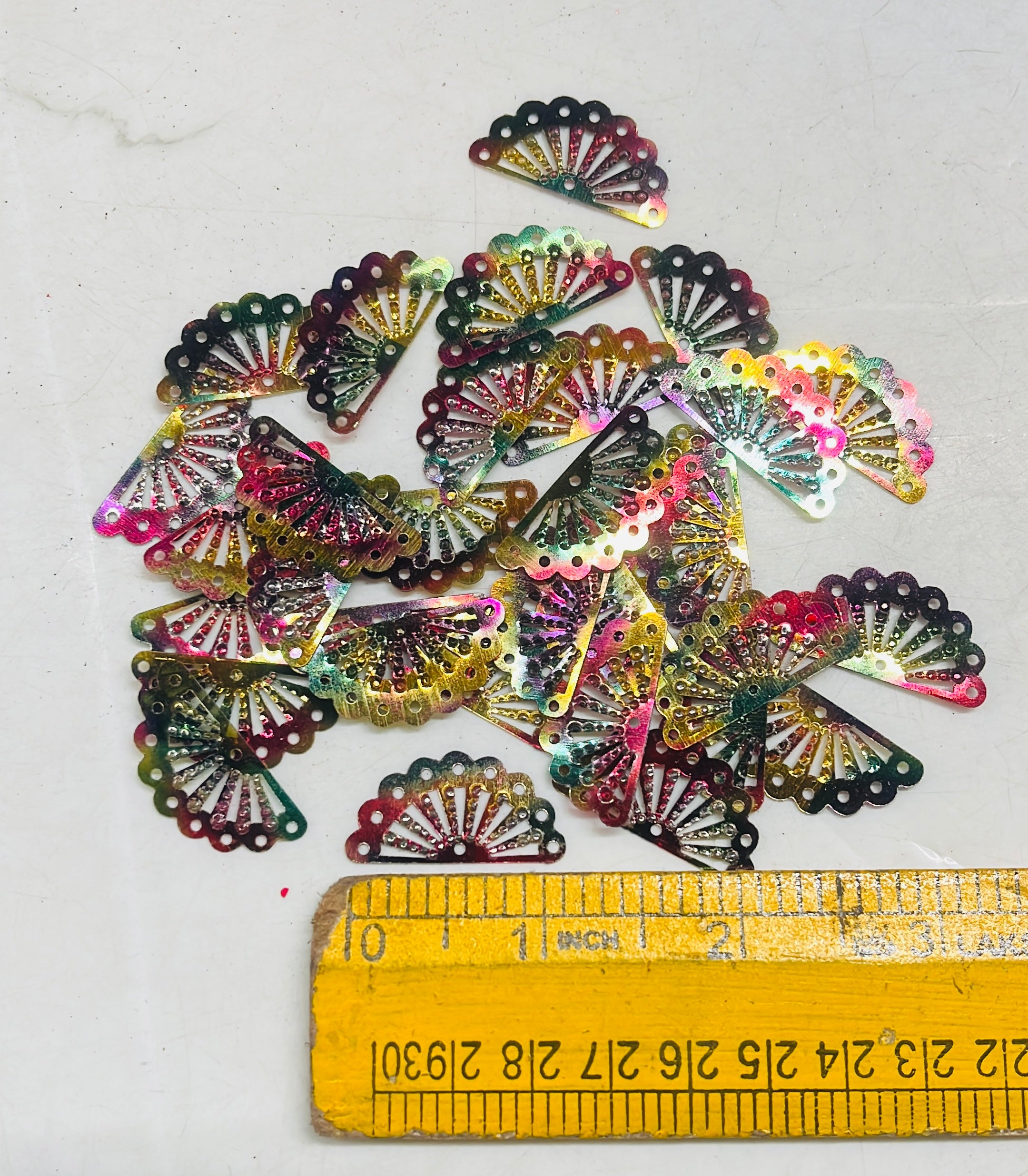 Rainbow fan shaped chamki 100g-1pack/555C