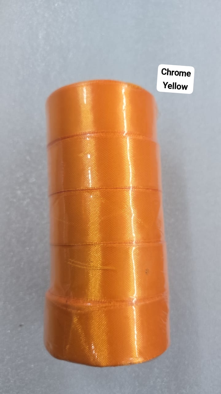 Satin ribbon-chrome yellow 1 inch