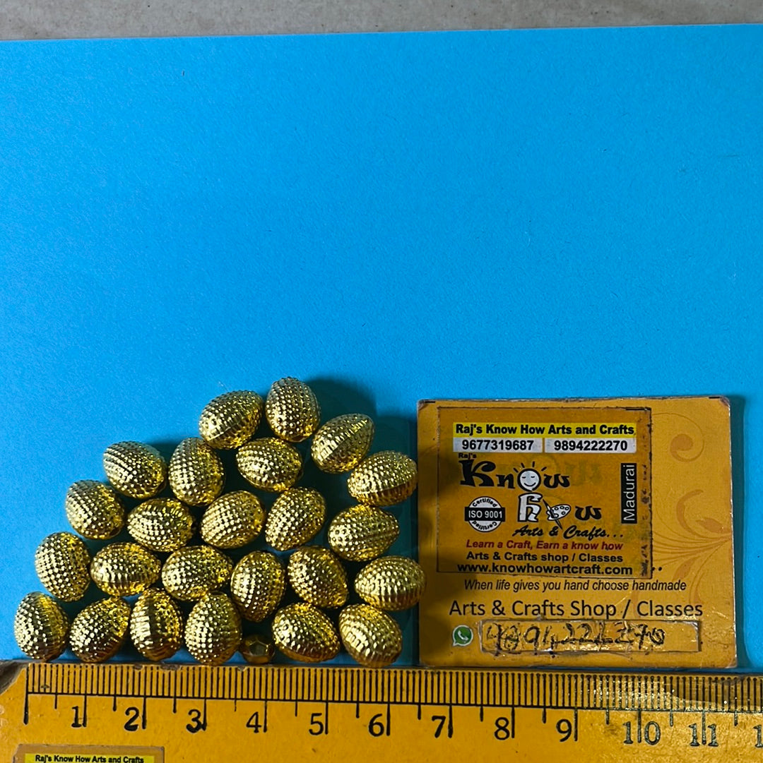 Sewn golden beads more than 25pc