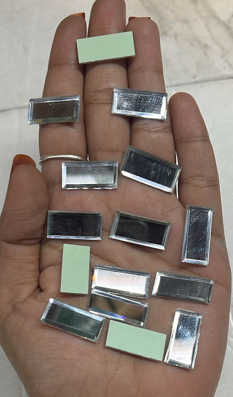 10x20 mmrectangle  Grey cut stones 50pcs pack