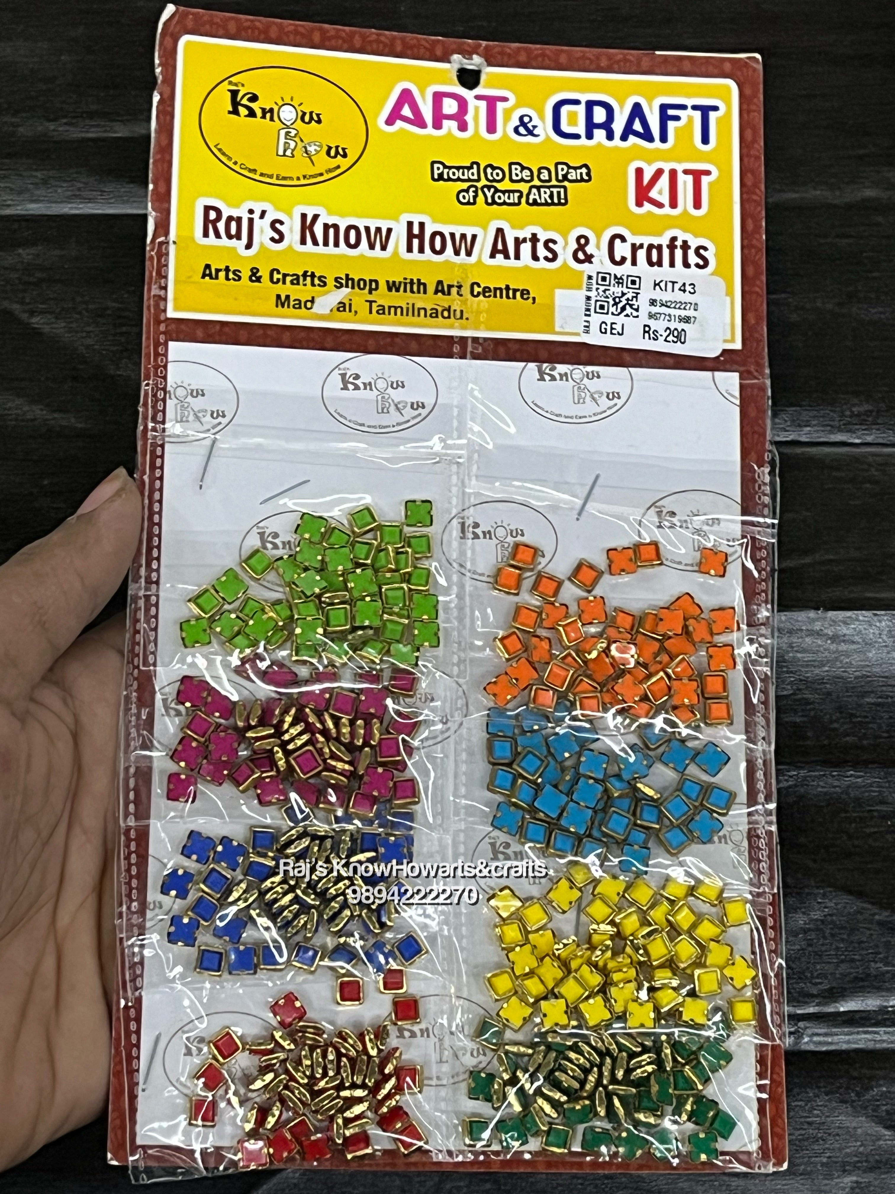 Square colour frame Kundan kit - KIT43