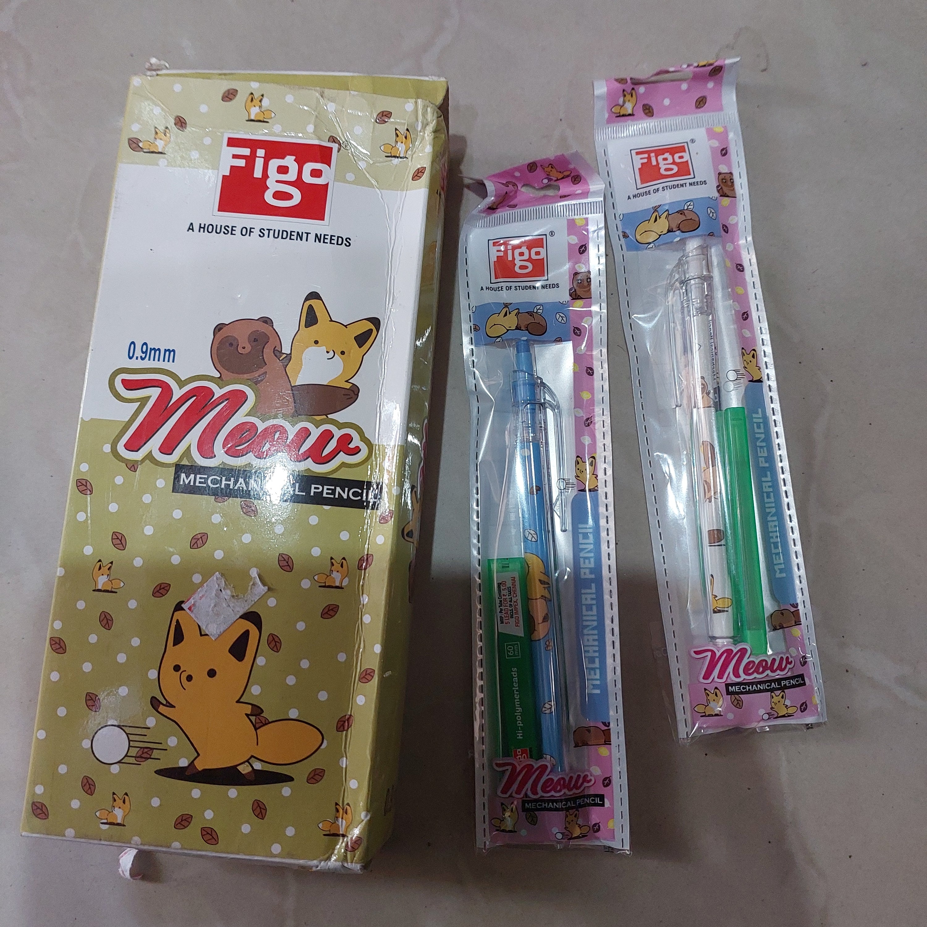 Figo meow -0.9mm mechanical pencil -2 pencil set