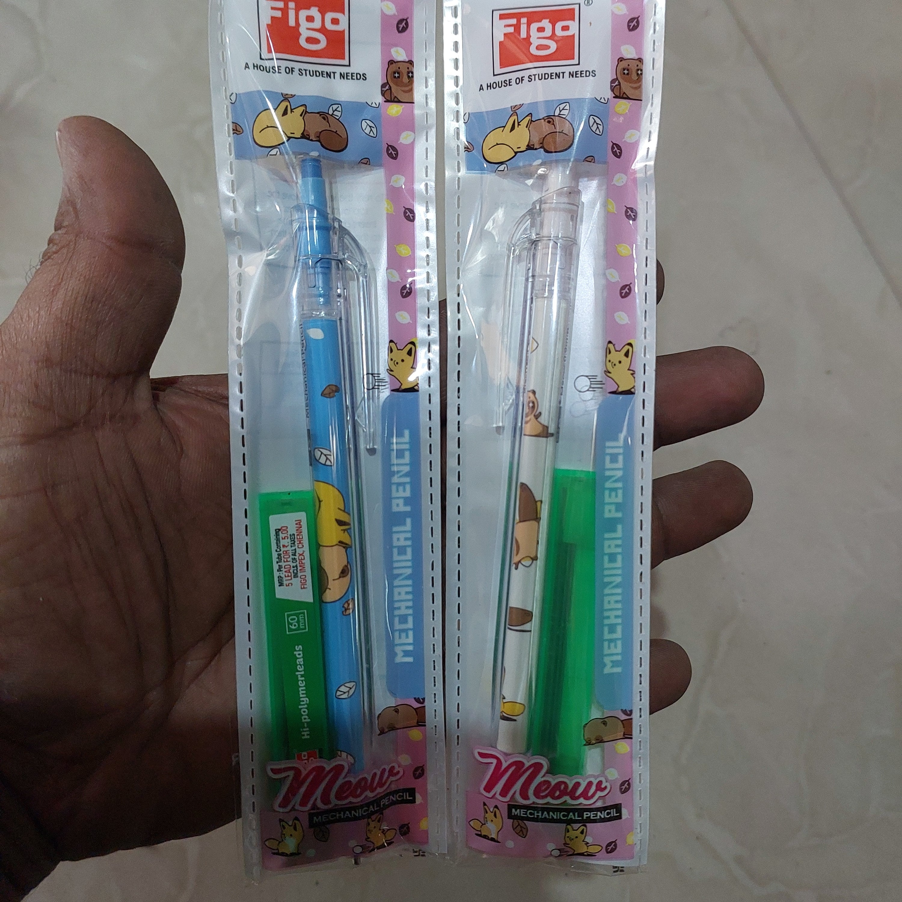 Figo meow -0.9mm mechanical pencil -2 pencil set