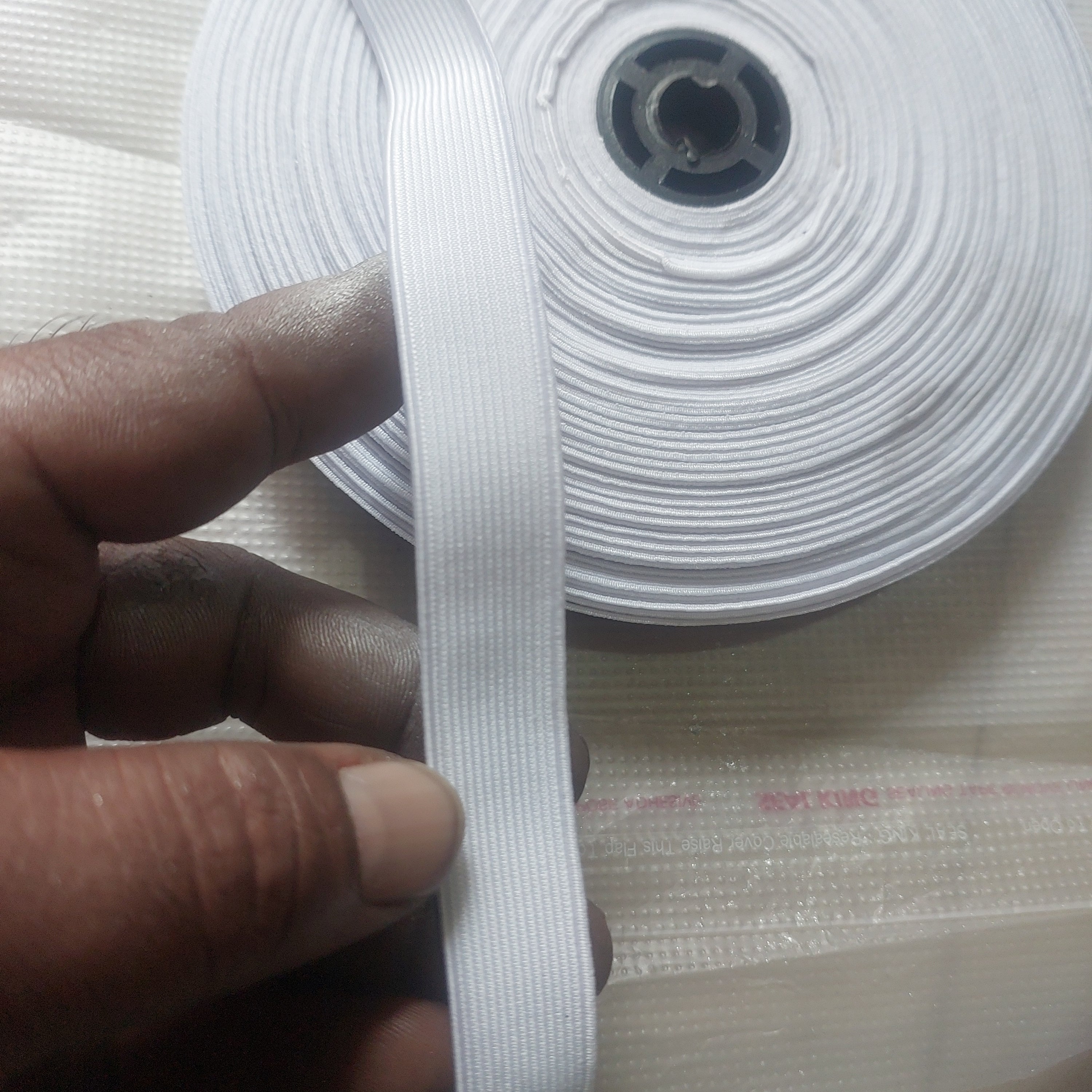 White Elastic ribbon half inch 1 meter
