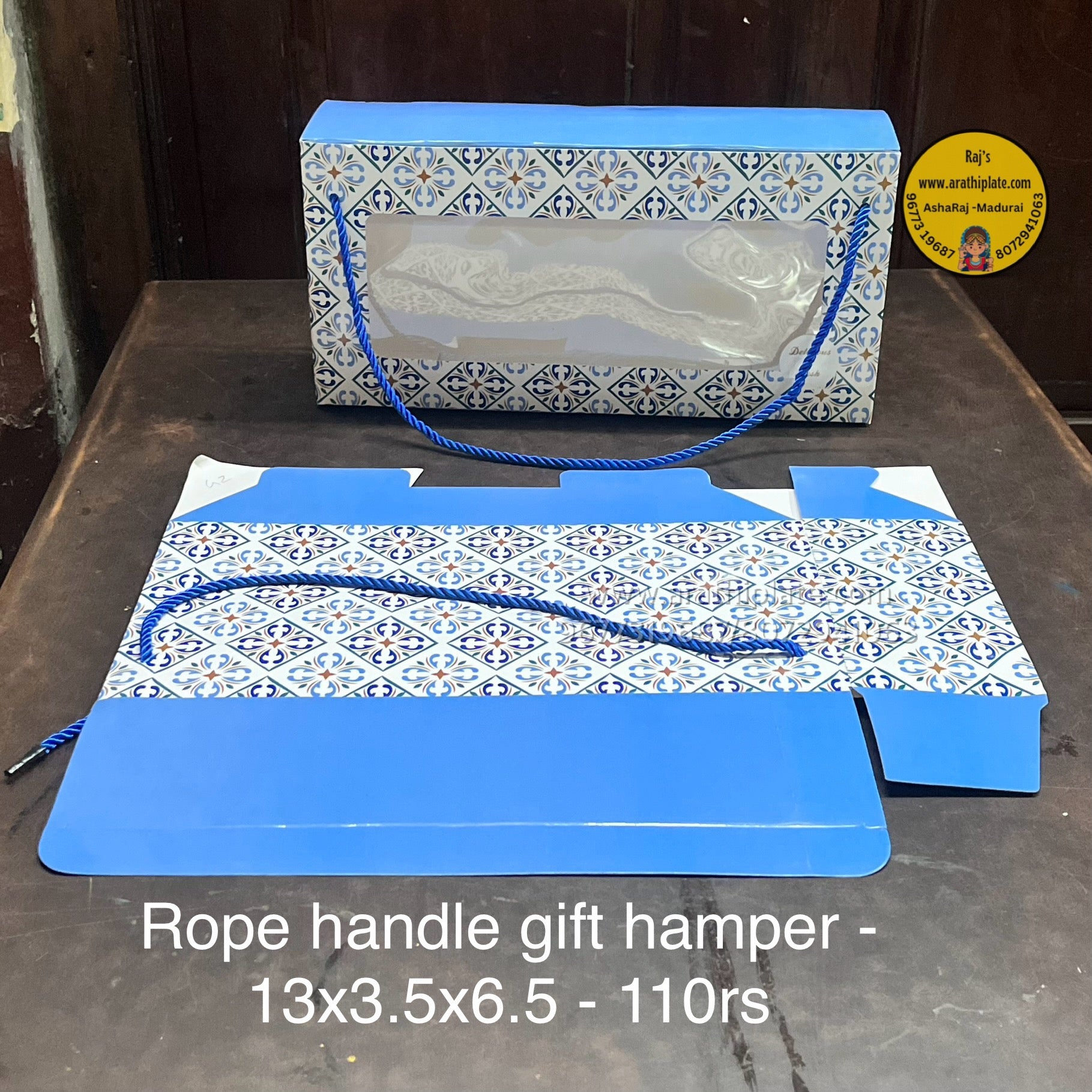 Rope Handle gift hamper 13x3.5x6.5-25 pieces