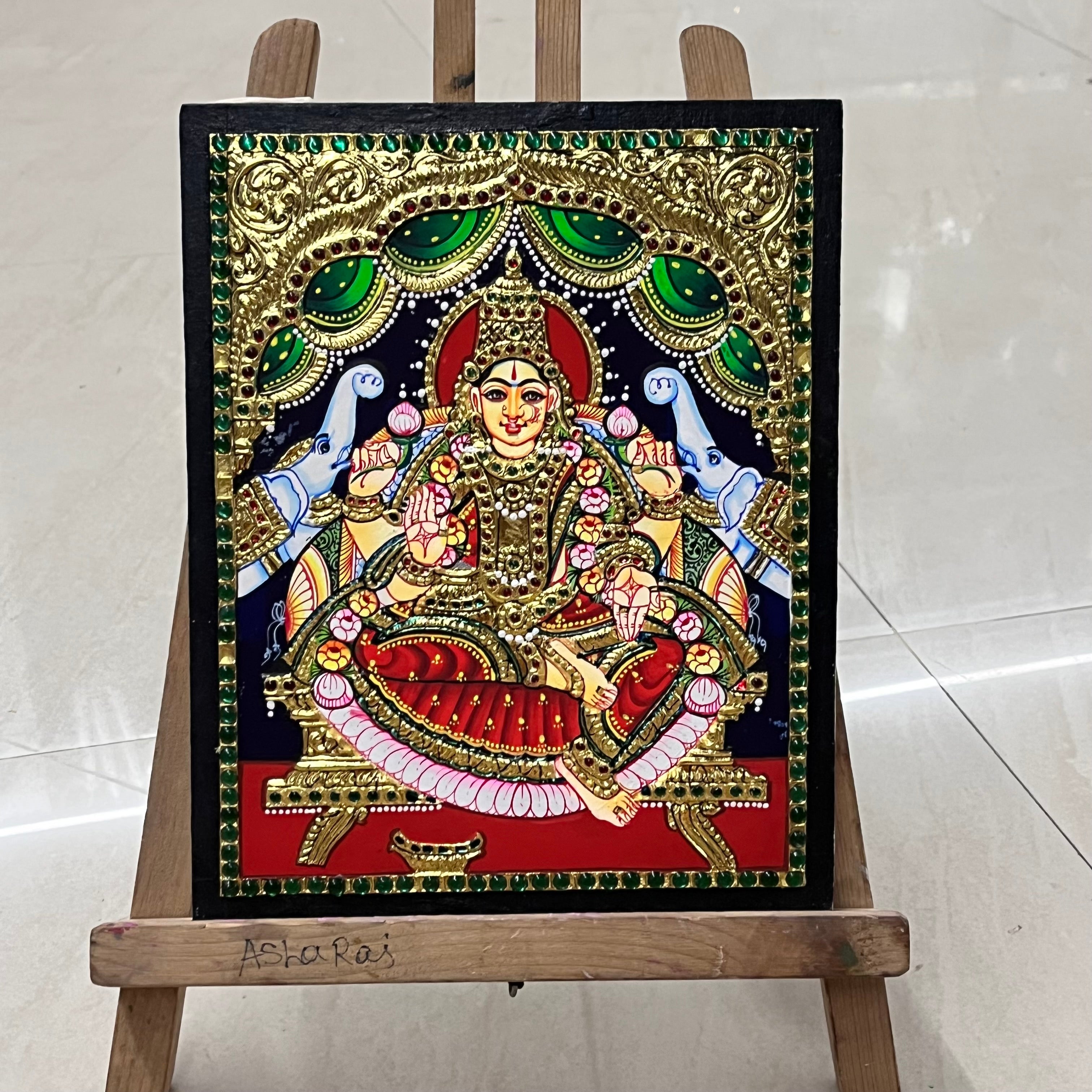 Gajalakshmi different designs assorted 1pack Tanjore painting 8x10 assorted 1pack(15days delivery form payment date)