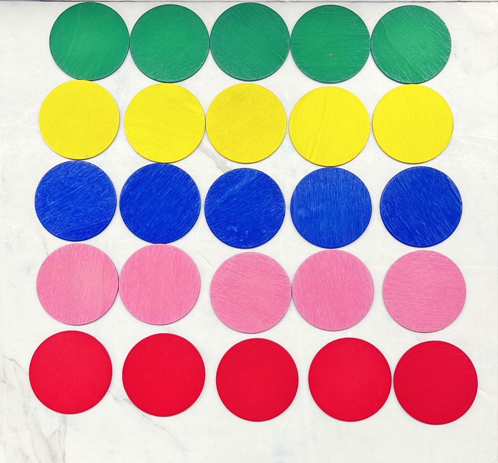 Craft wood coin colour 25piece 50mmx1.2m in a 1pack/MG6407