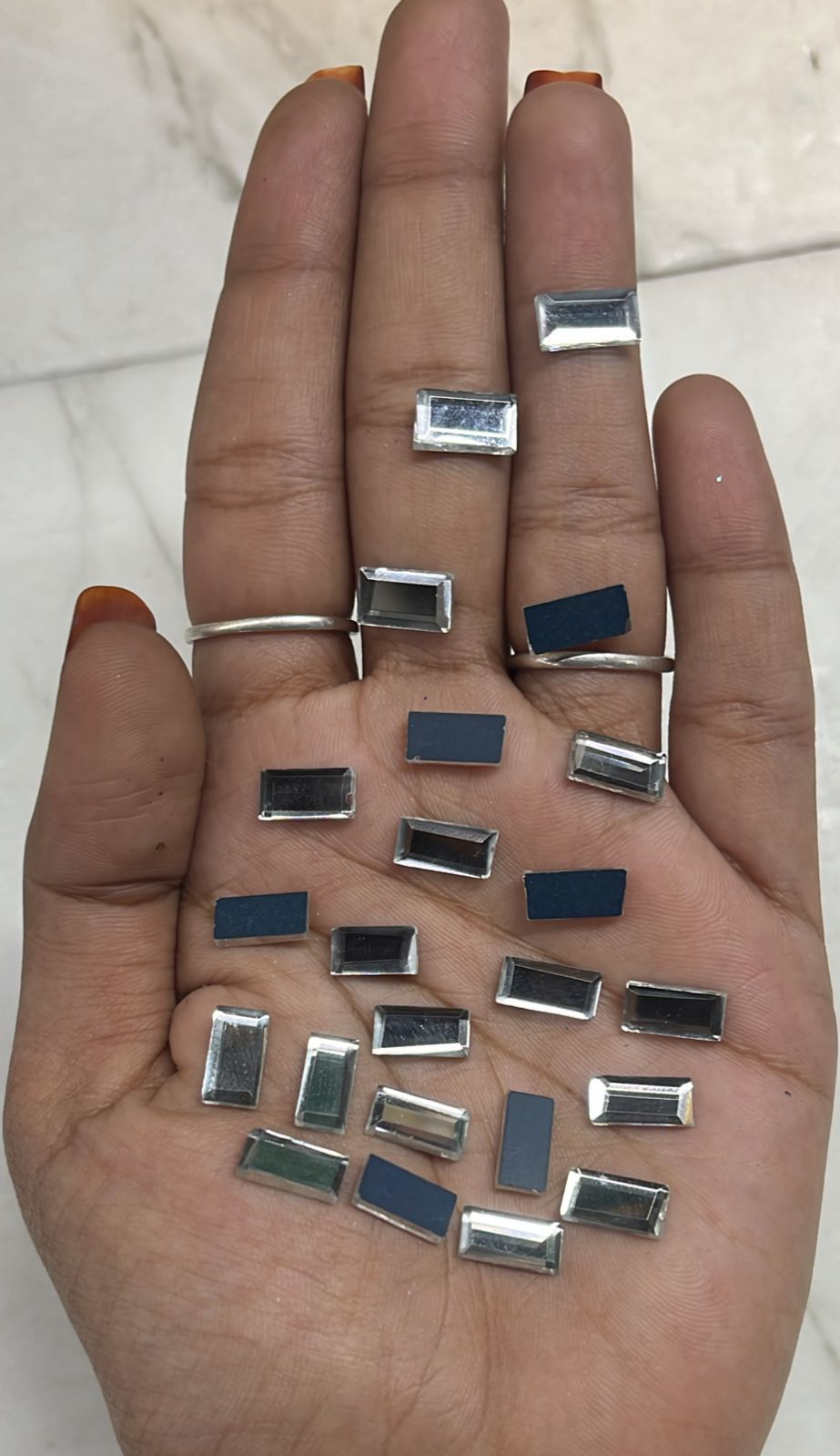 5x10 rectangle  Grey cut stones 50pcs pack
