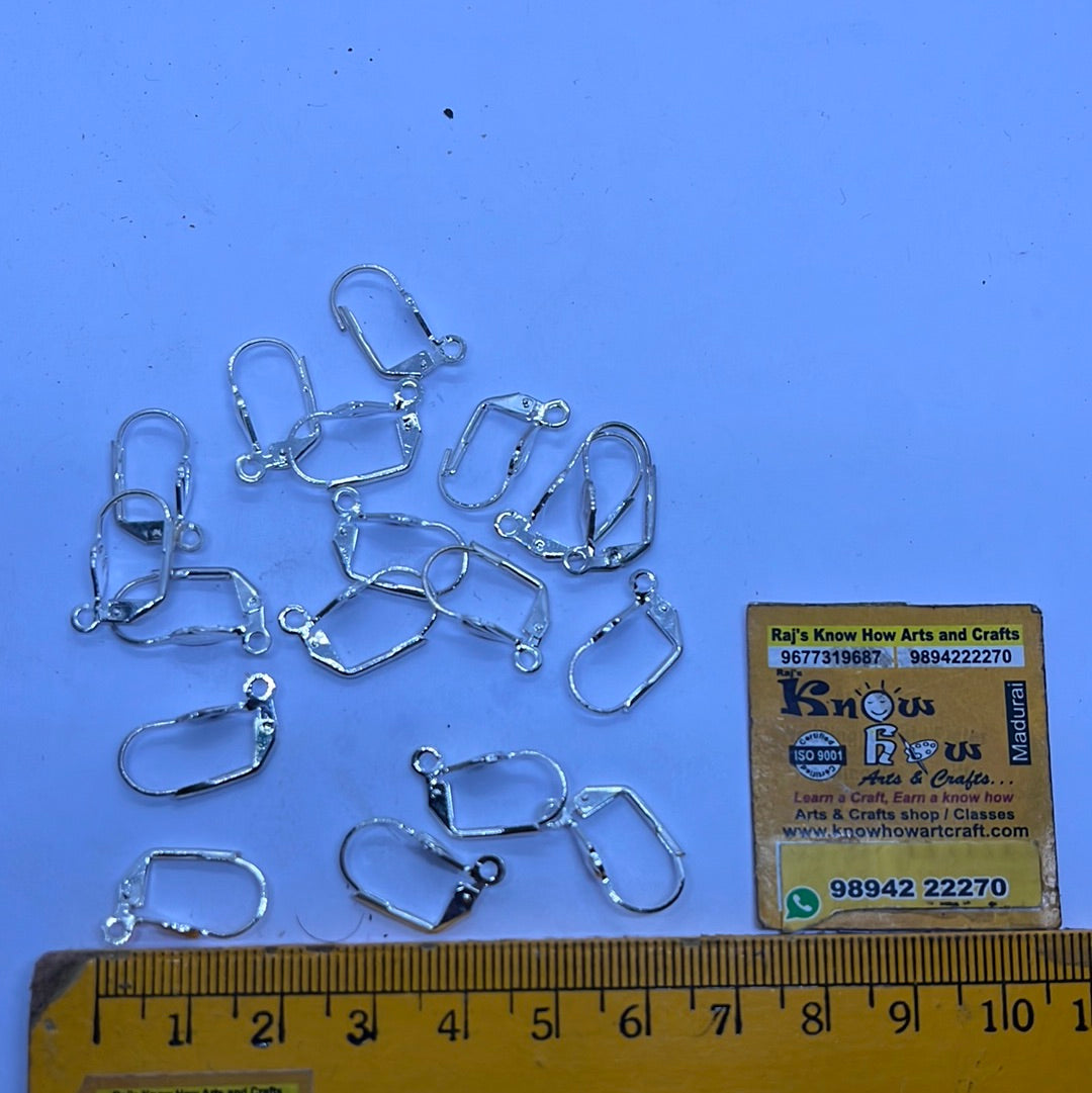 Brass lever back hoop earrings for  jewelry making 10 piece in a  pack