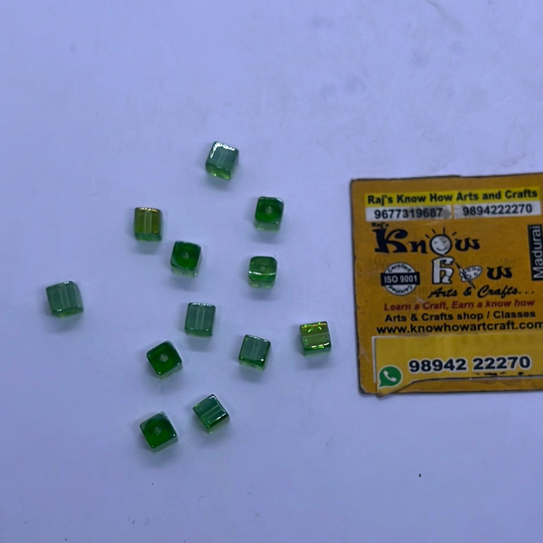 4mm square glass beads  for jewelry making 25g in a pack