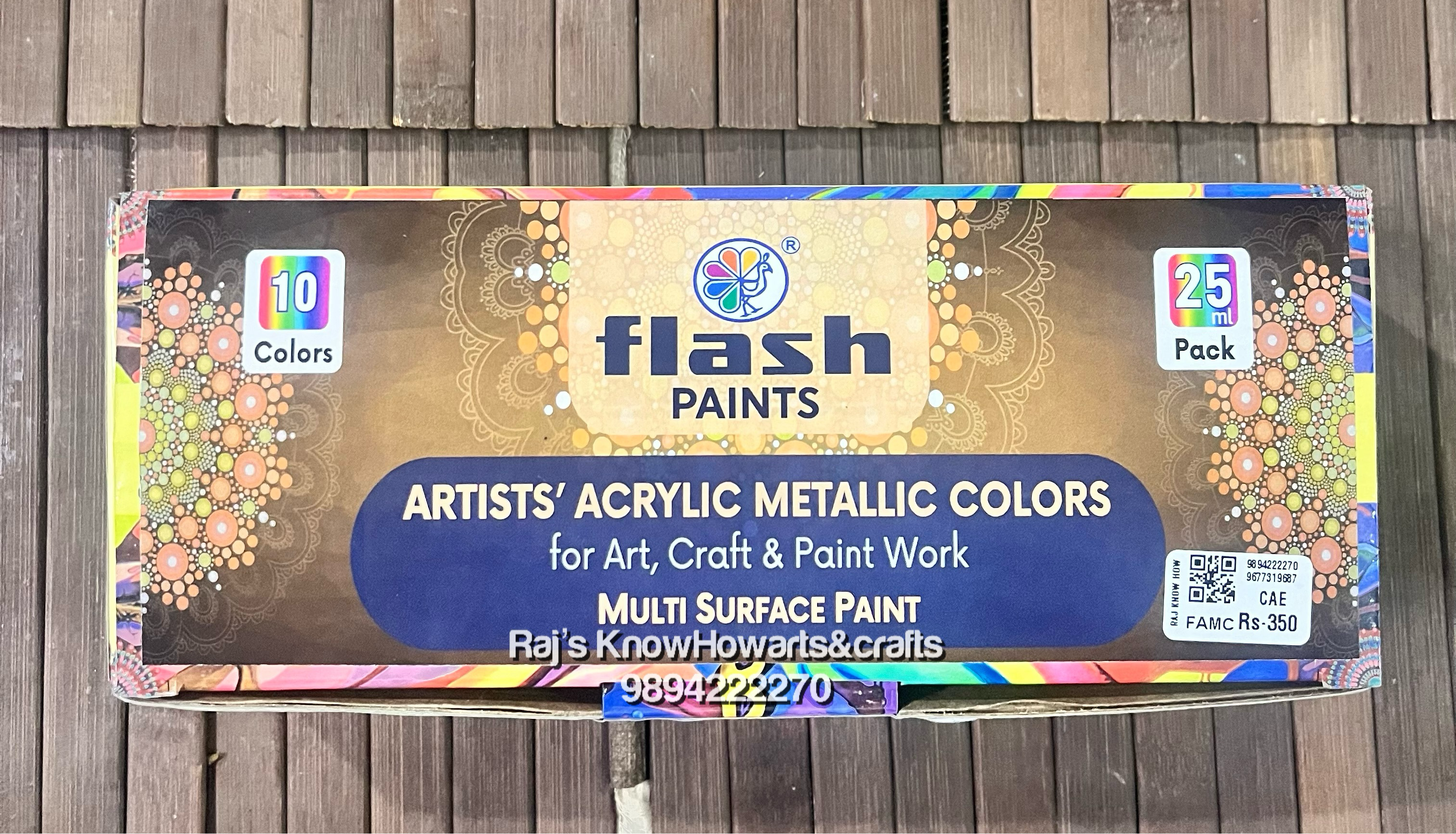 Flash Artists Acrylic Metallic colours 25ml - 10 colours