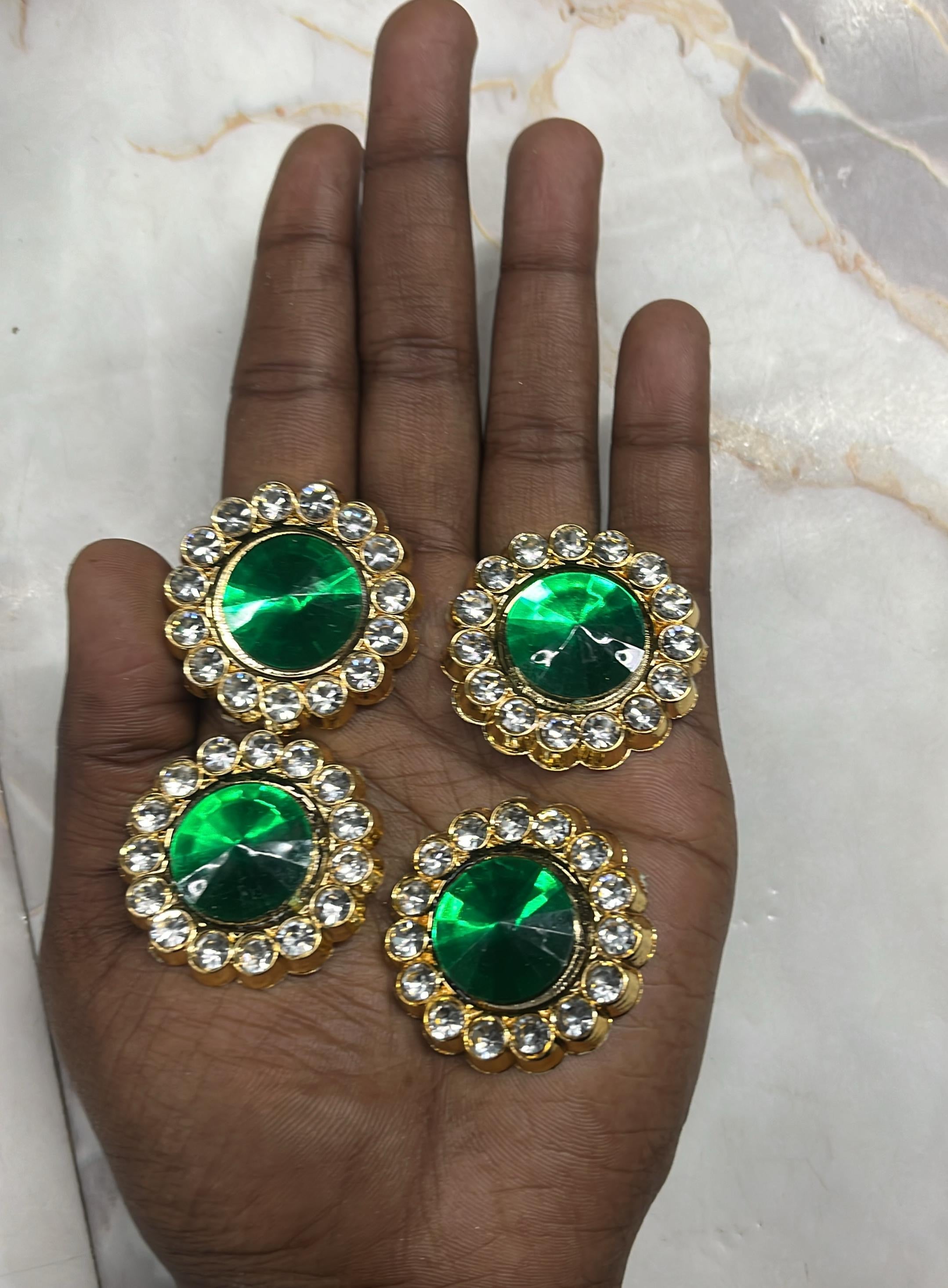 Round stone dollar green medium goddess jewelry -1pack/RSDGRM