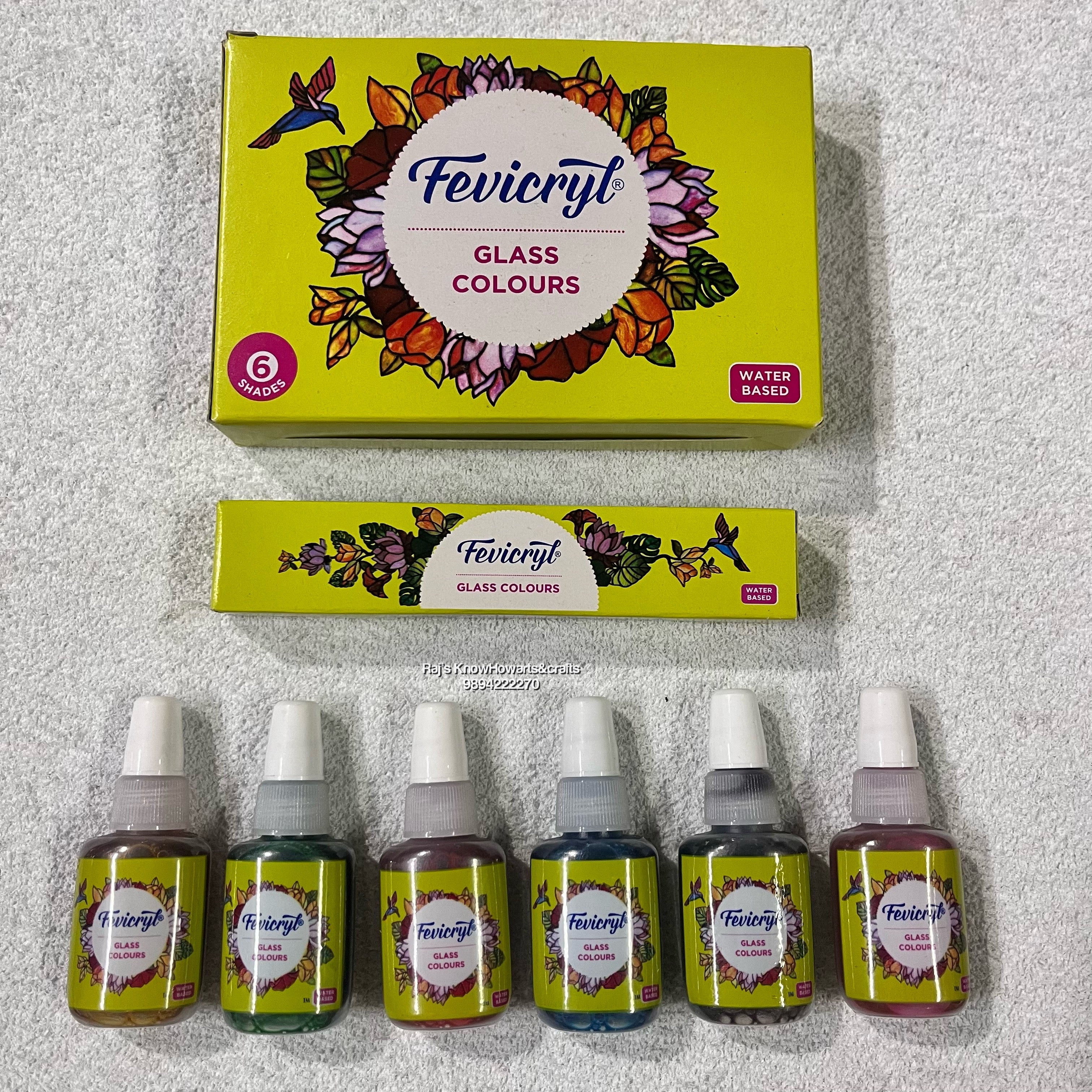 fevicryl water based glass color - 6 shades