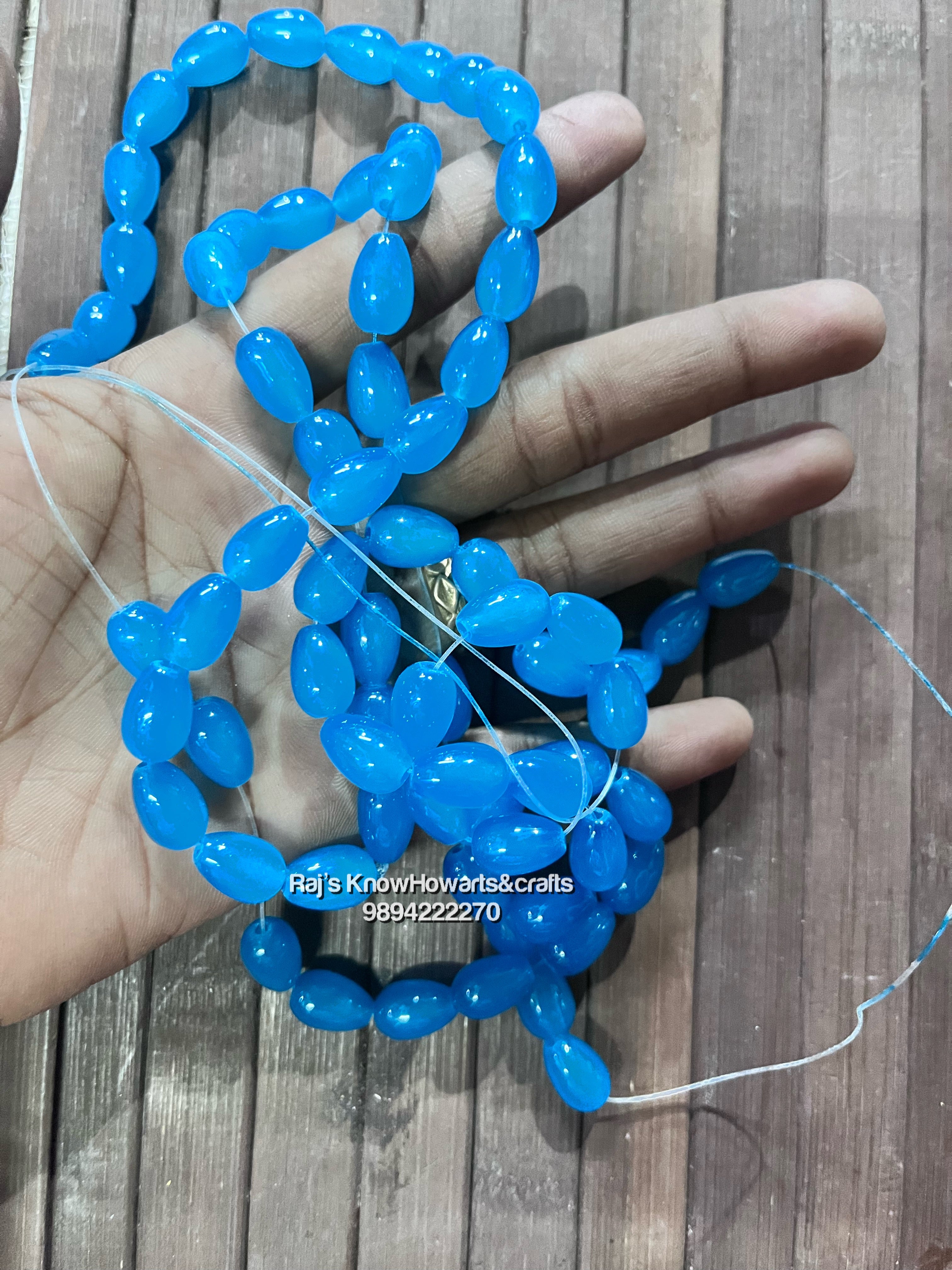 Bracelet beads blue colour - 1 line