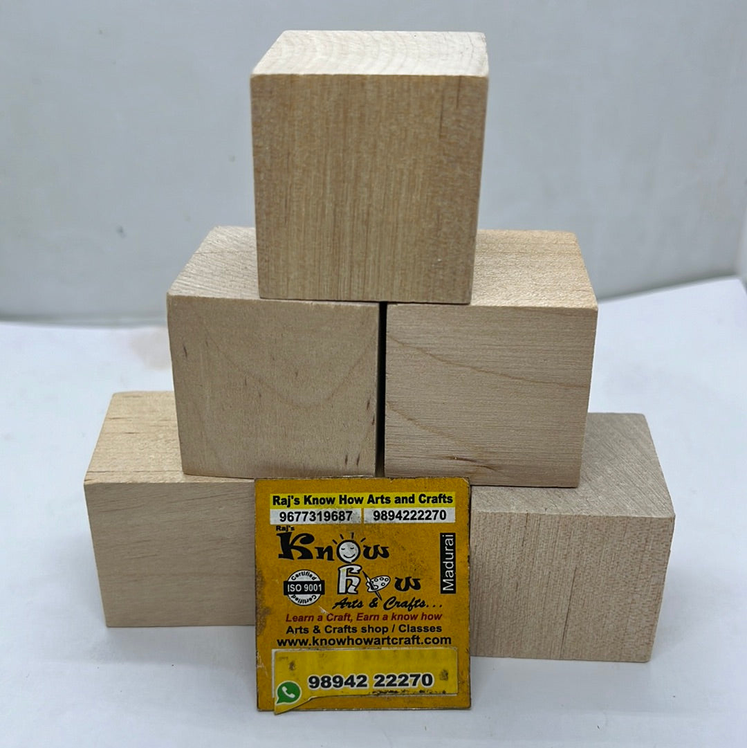 Pine wood block cubes for crafts