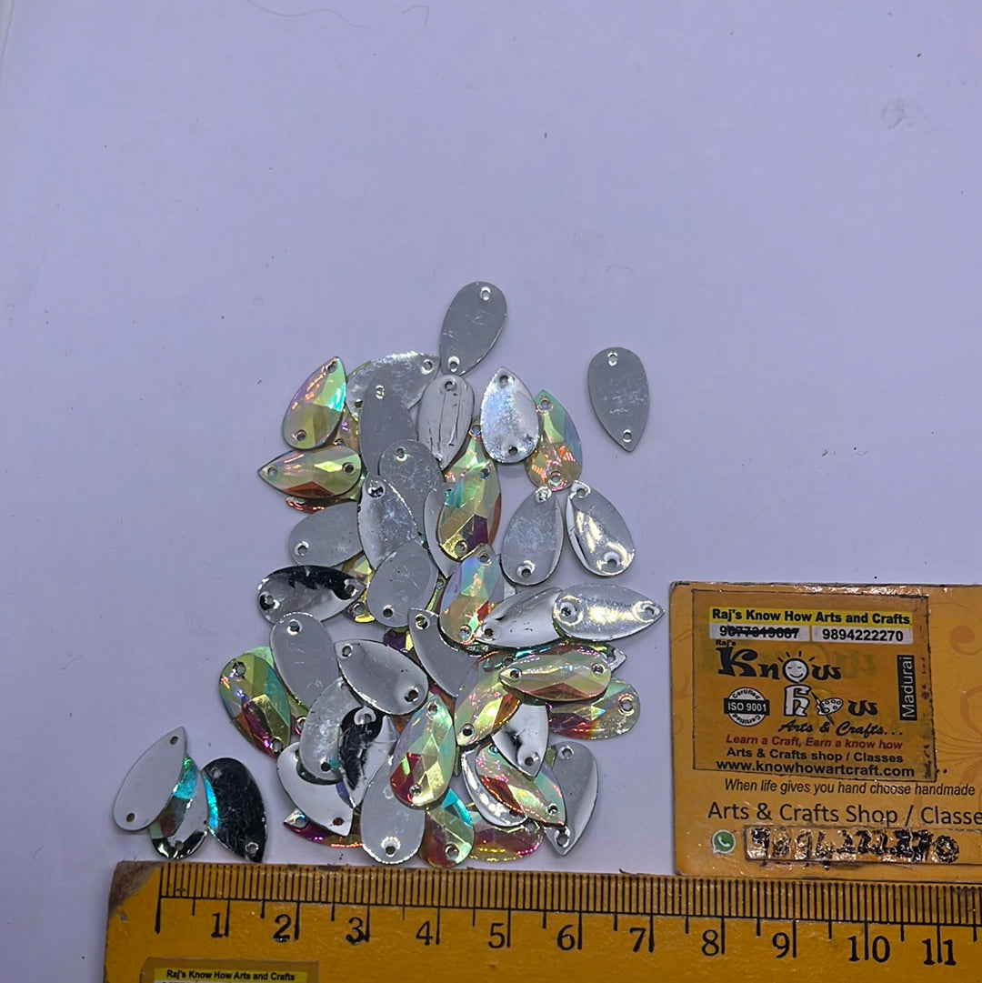 Zilzon drop shape crystal edged rainbow color - 10g 2