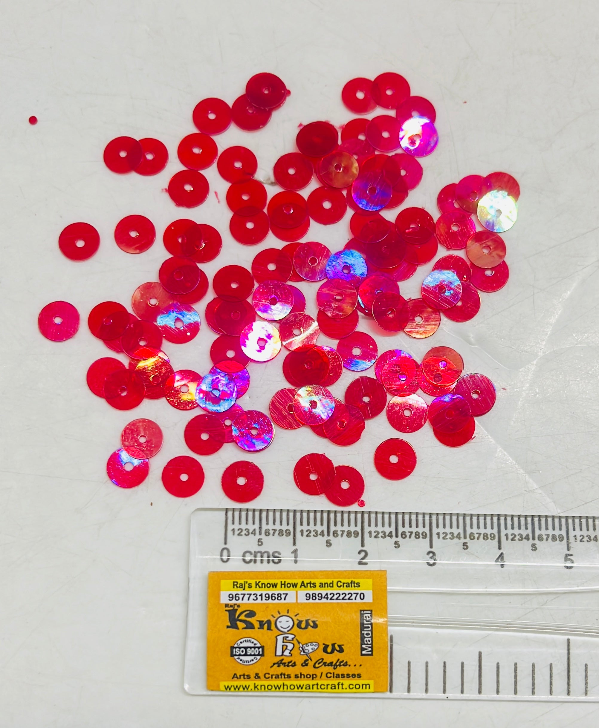 6mm flat sequence transparent redcolour 100g-1pack/555C