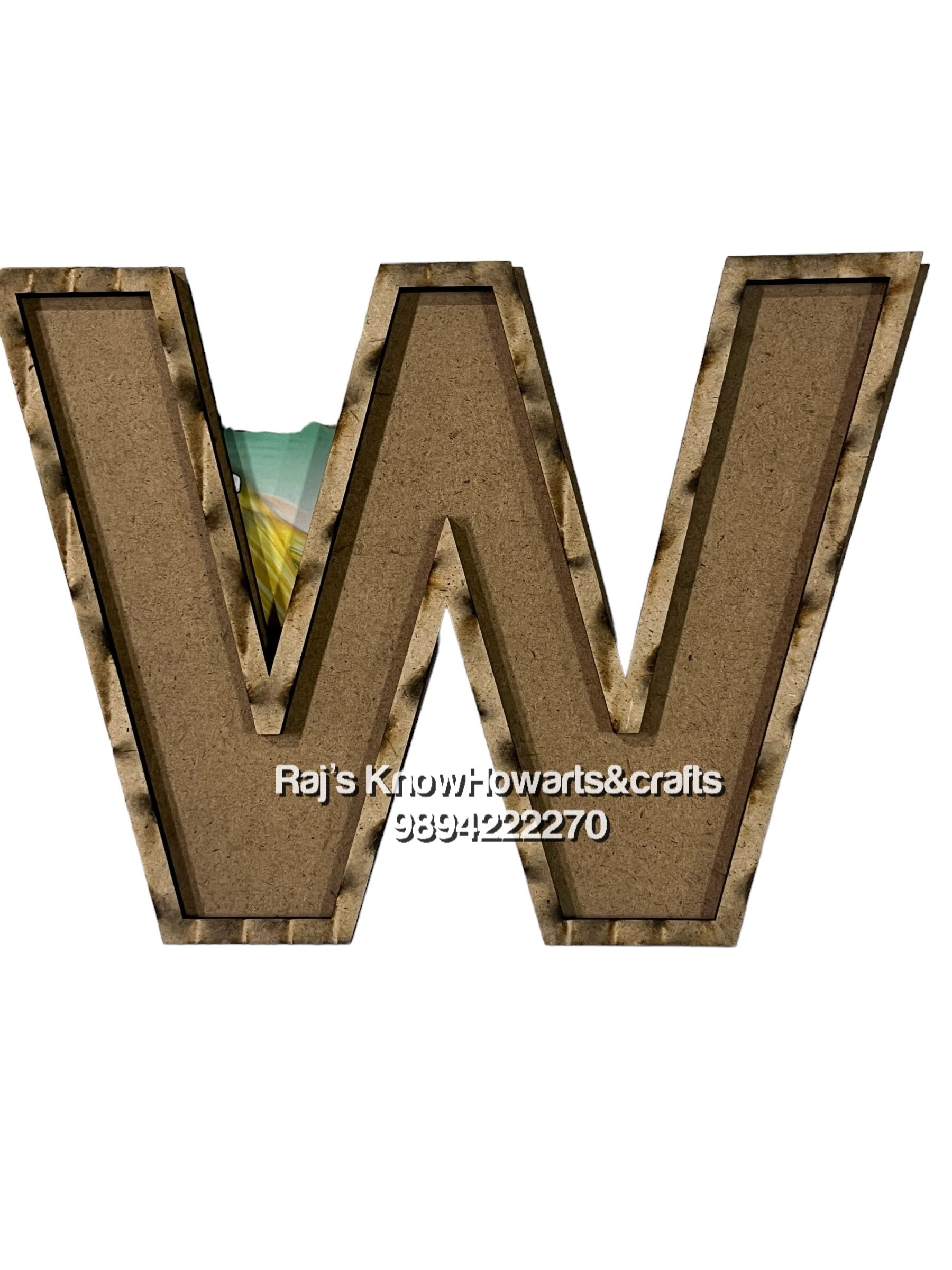 W-6inch 3d Mdf cutout alphabet