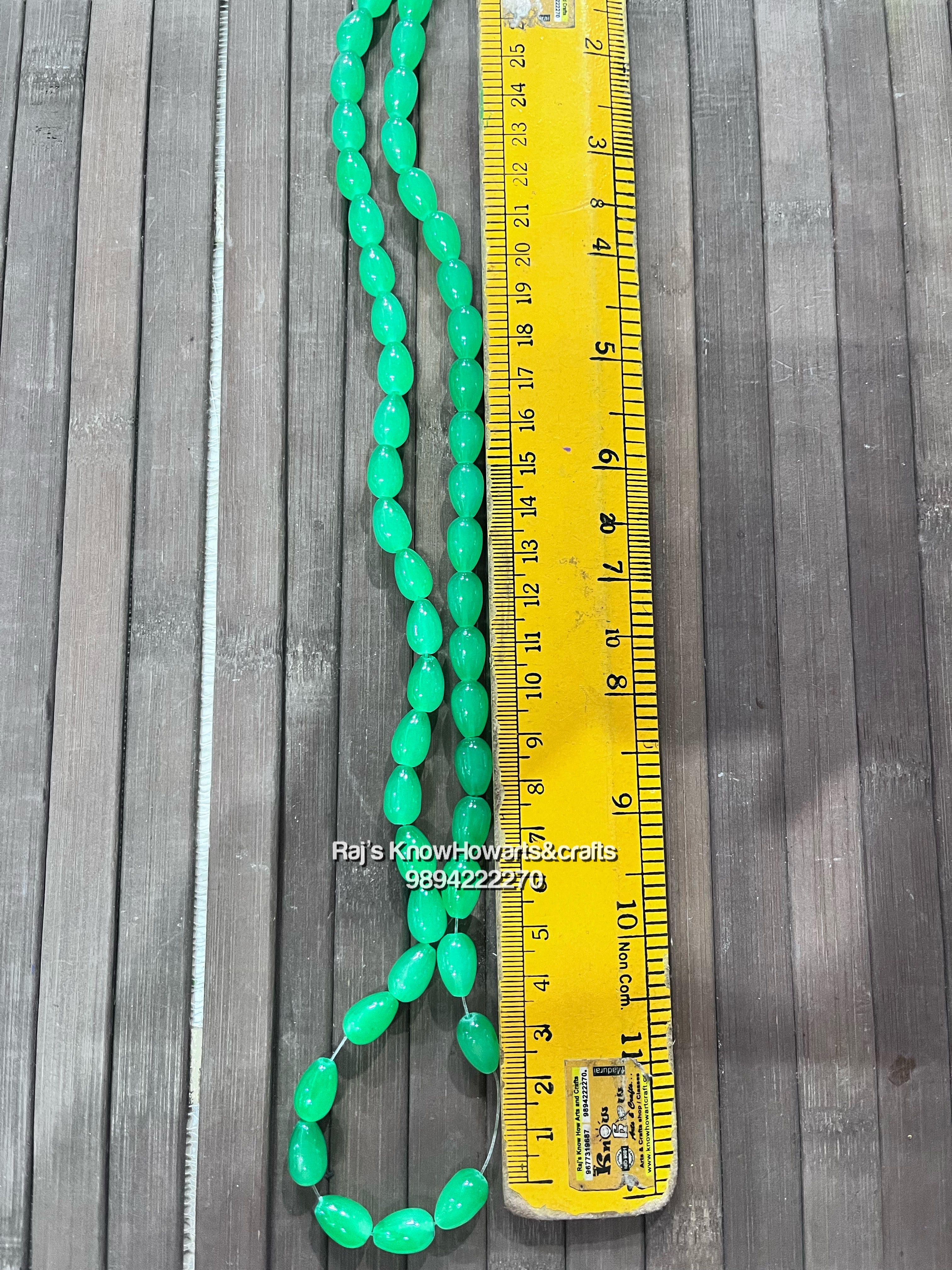 Bracelet beads green  colour - 1 line