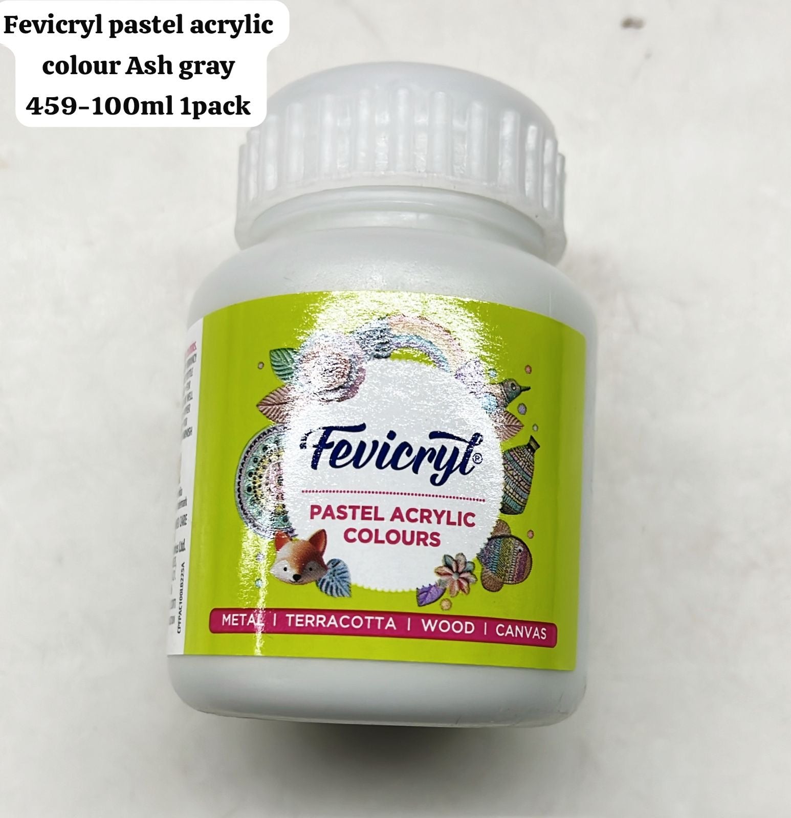 Fevicryl pastel acrylic colours ash gray459 100ml -1pack