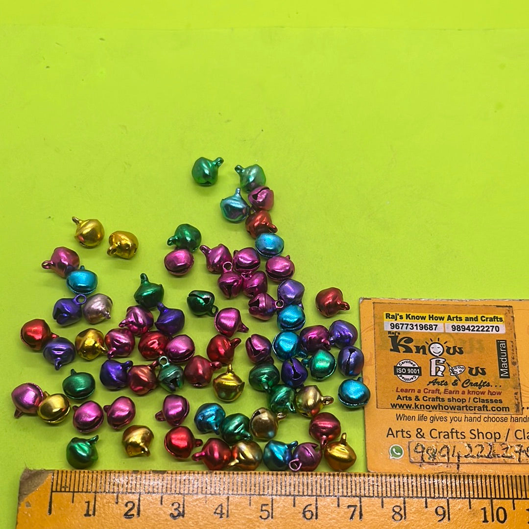 Multicolour jingle bell beads more than 25pc