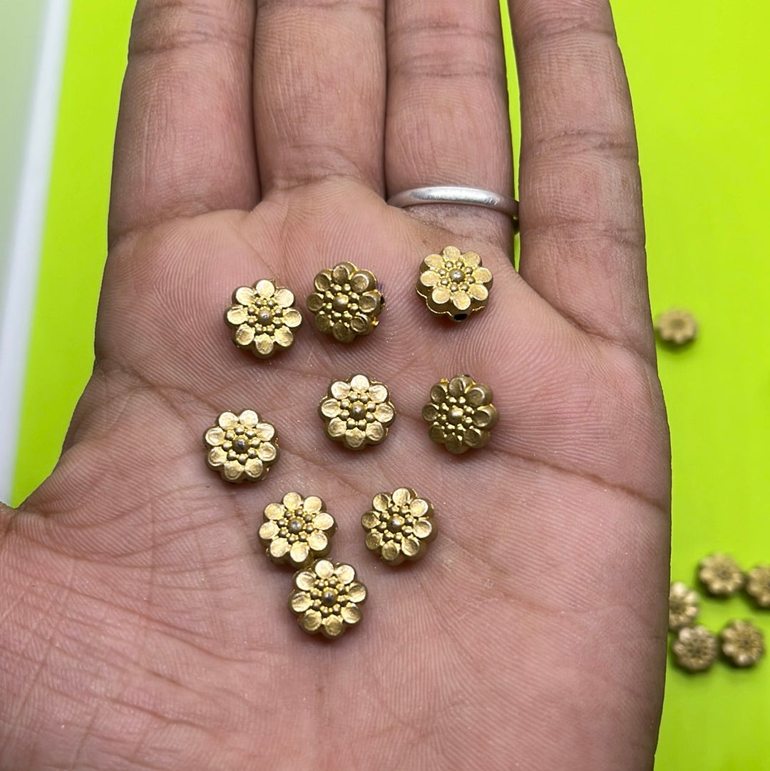 Golden metallic beaded jewelry making stones  more than 25pc