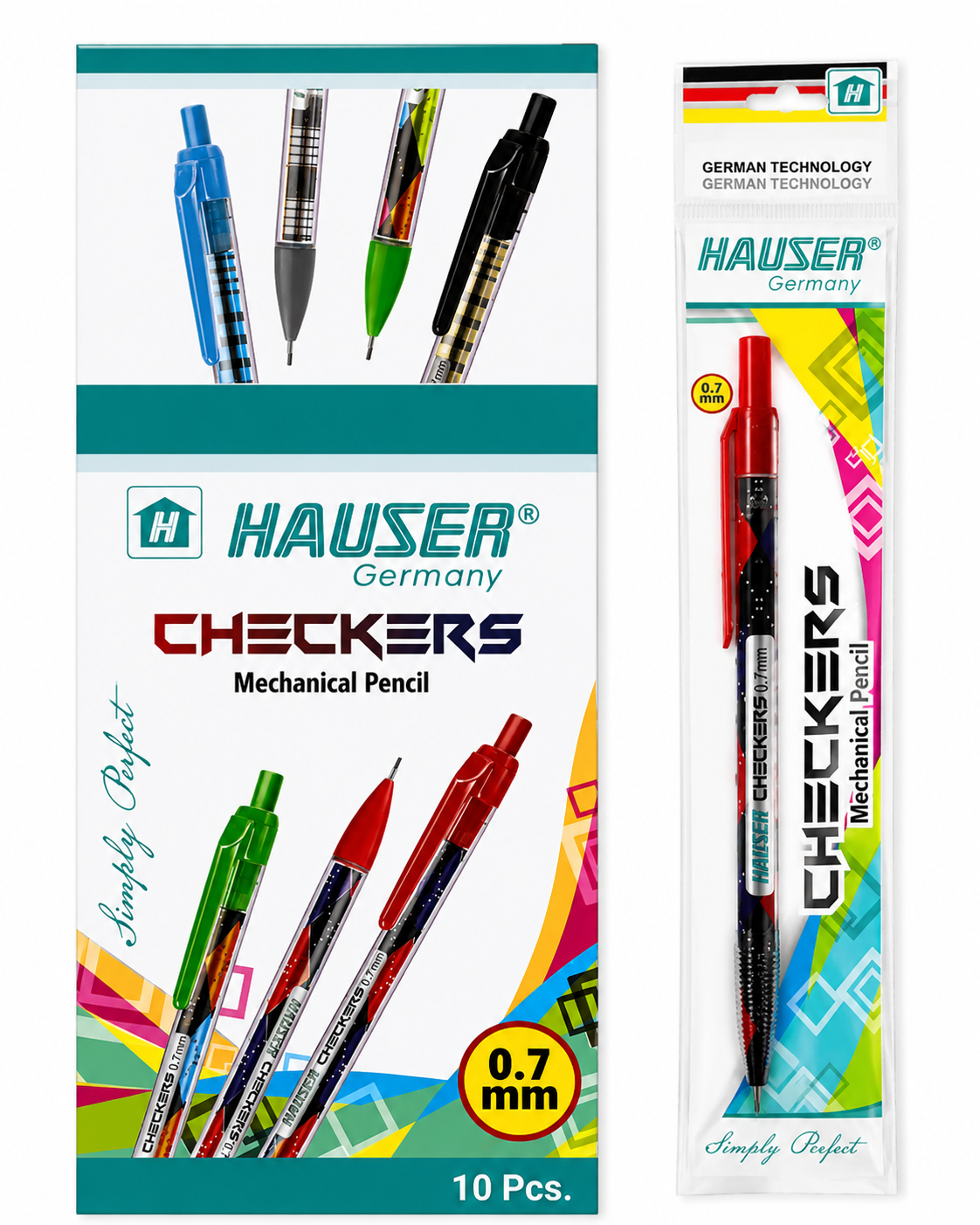 0.7mm Hauser checkers mechanical pencil 10 pencil in a 1 box - 5149 ...