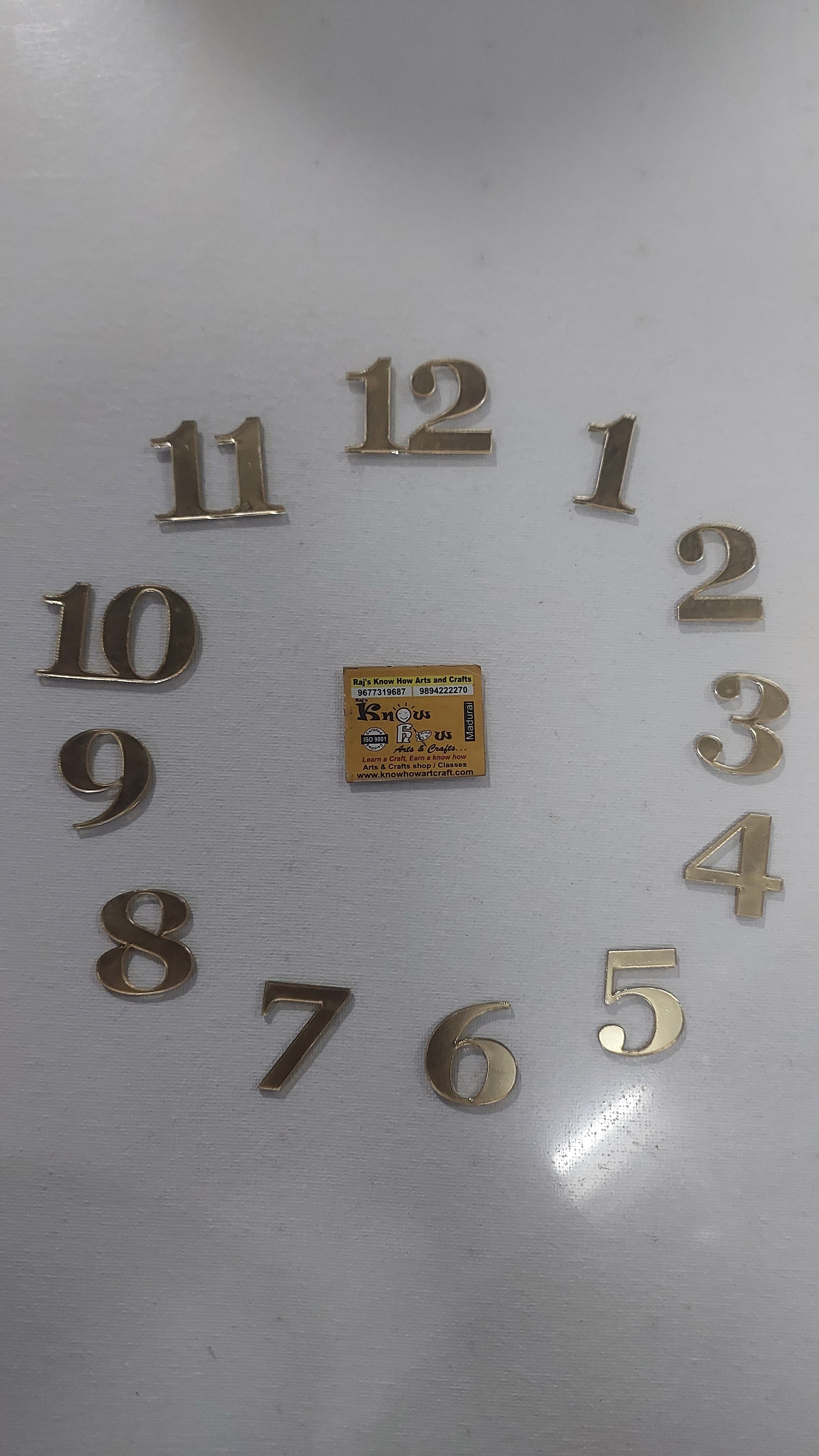 Gold acrylic numbers