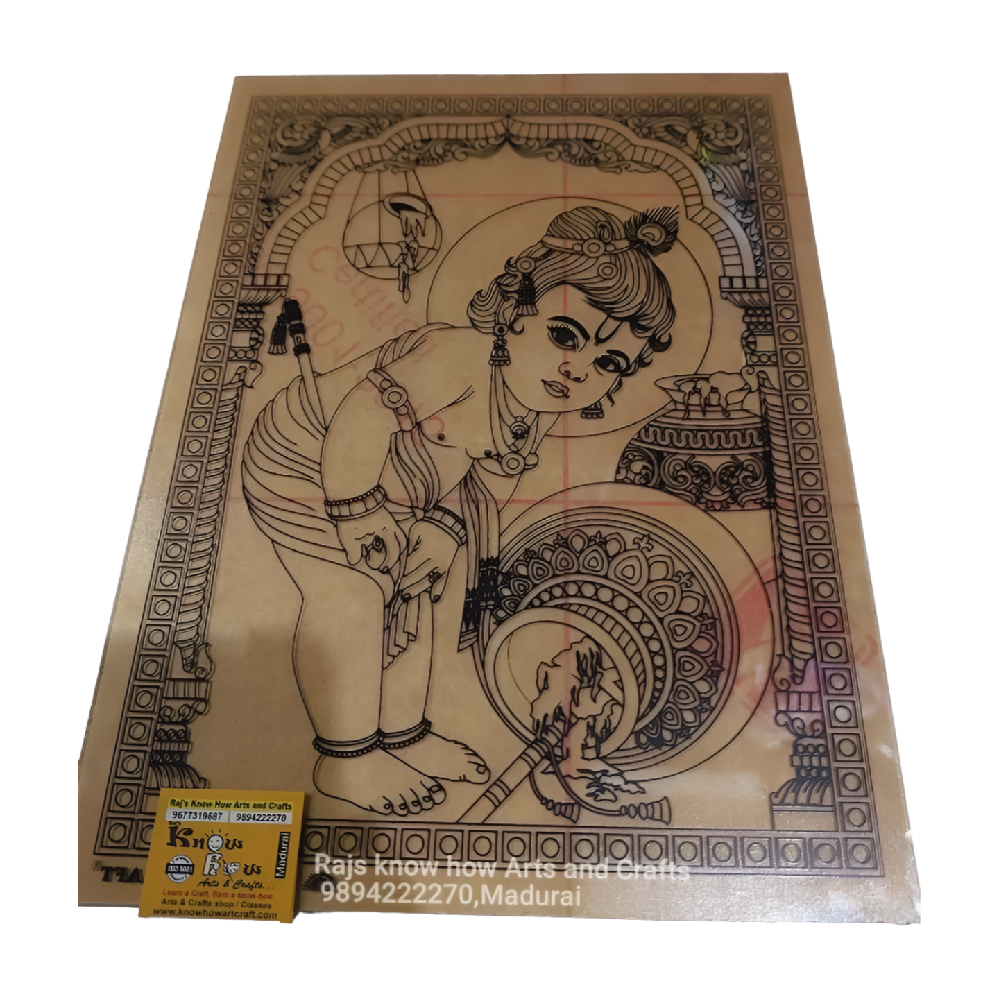 Krishna Tanjore Reverse Glass Painting