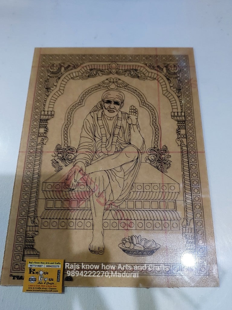 Shiridi Sai Baba Tanjore reverse fibre glass painting