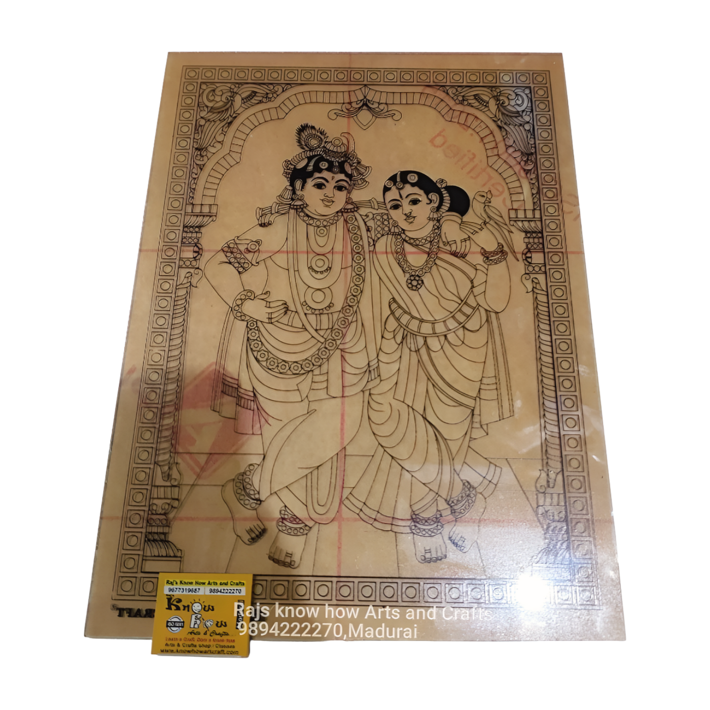 Krishna tanjore reverse glass painting