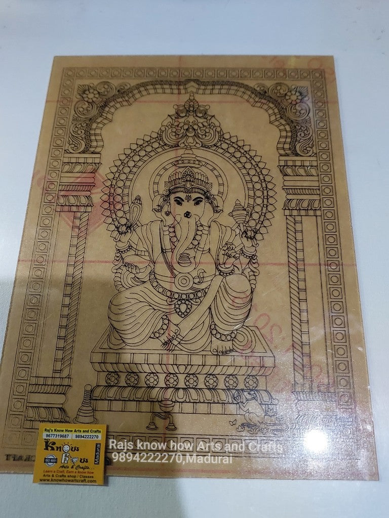 Vinayagar Tanjore reverse fibre glass painting KnowHowArtCraft