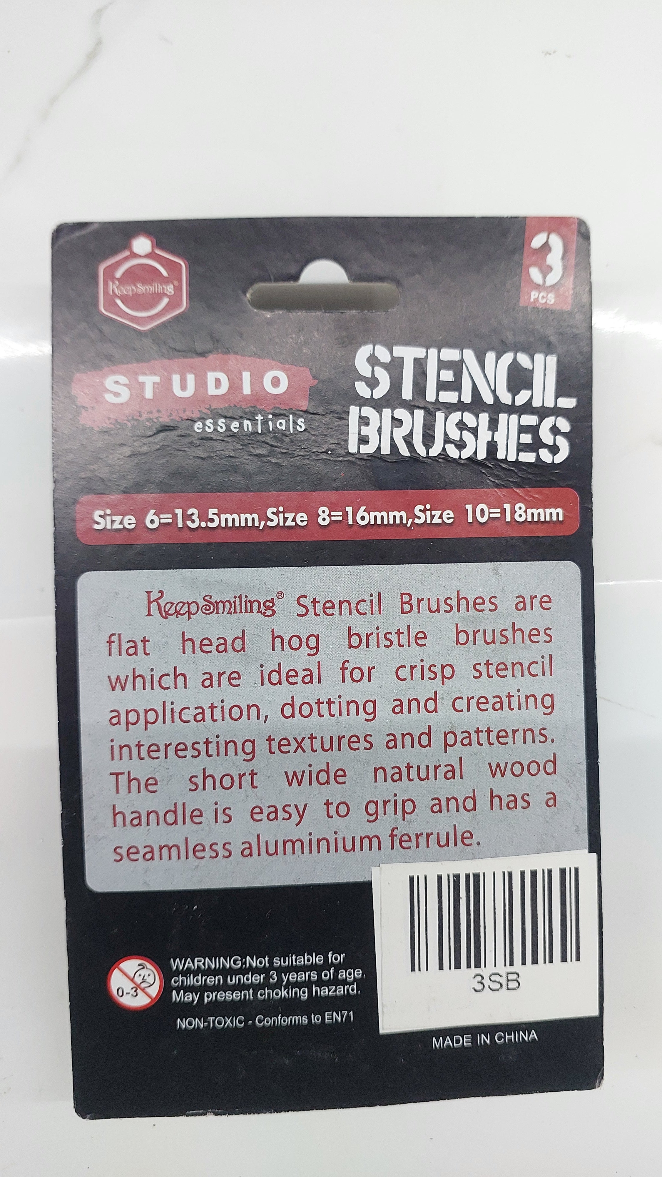 Stencil brushes set of 3-studio essential